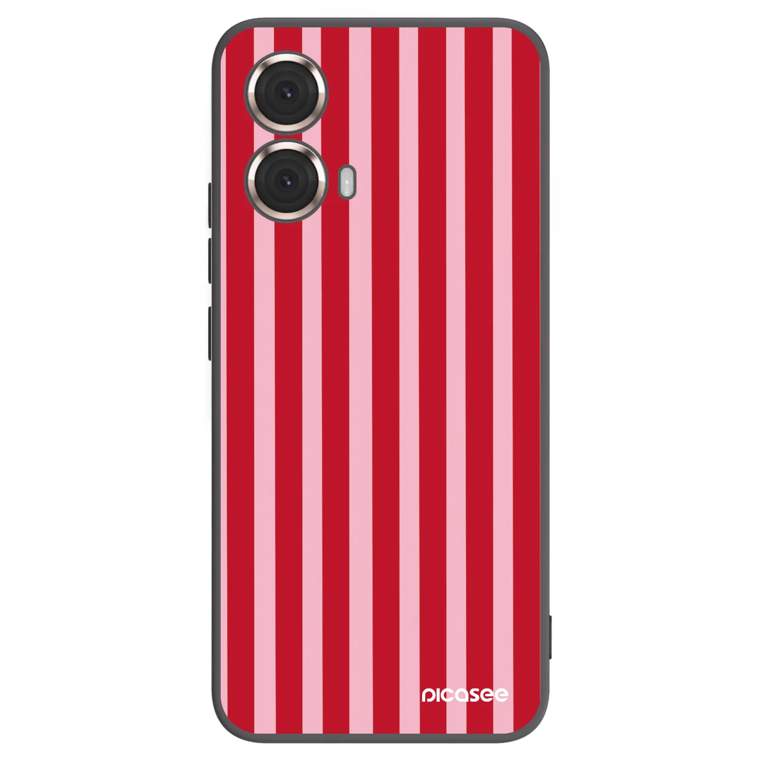 Picasee silikonowe czarne etui na Motorola Moto G85 - Lines red