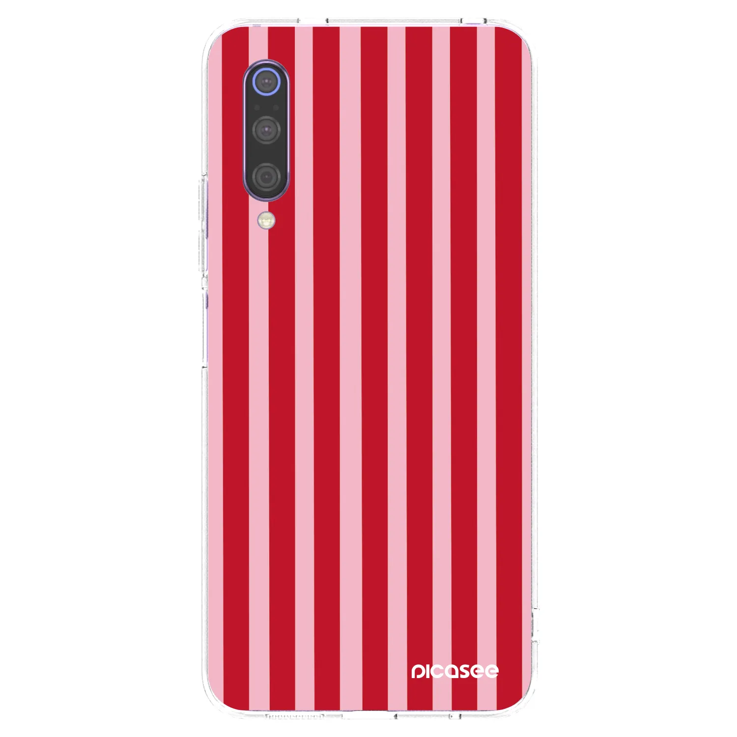 Picasee silikonowe przeźroczyste etui na Xiaomi Mi 9 - Lines red