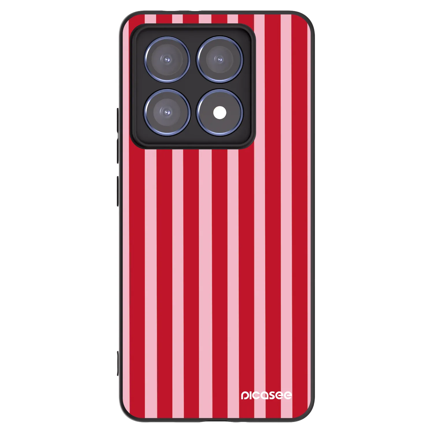 Picasee silikonowe czarne etui na Xiaomi 14T Pro - Lines red