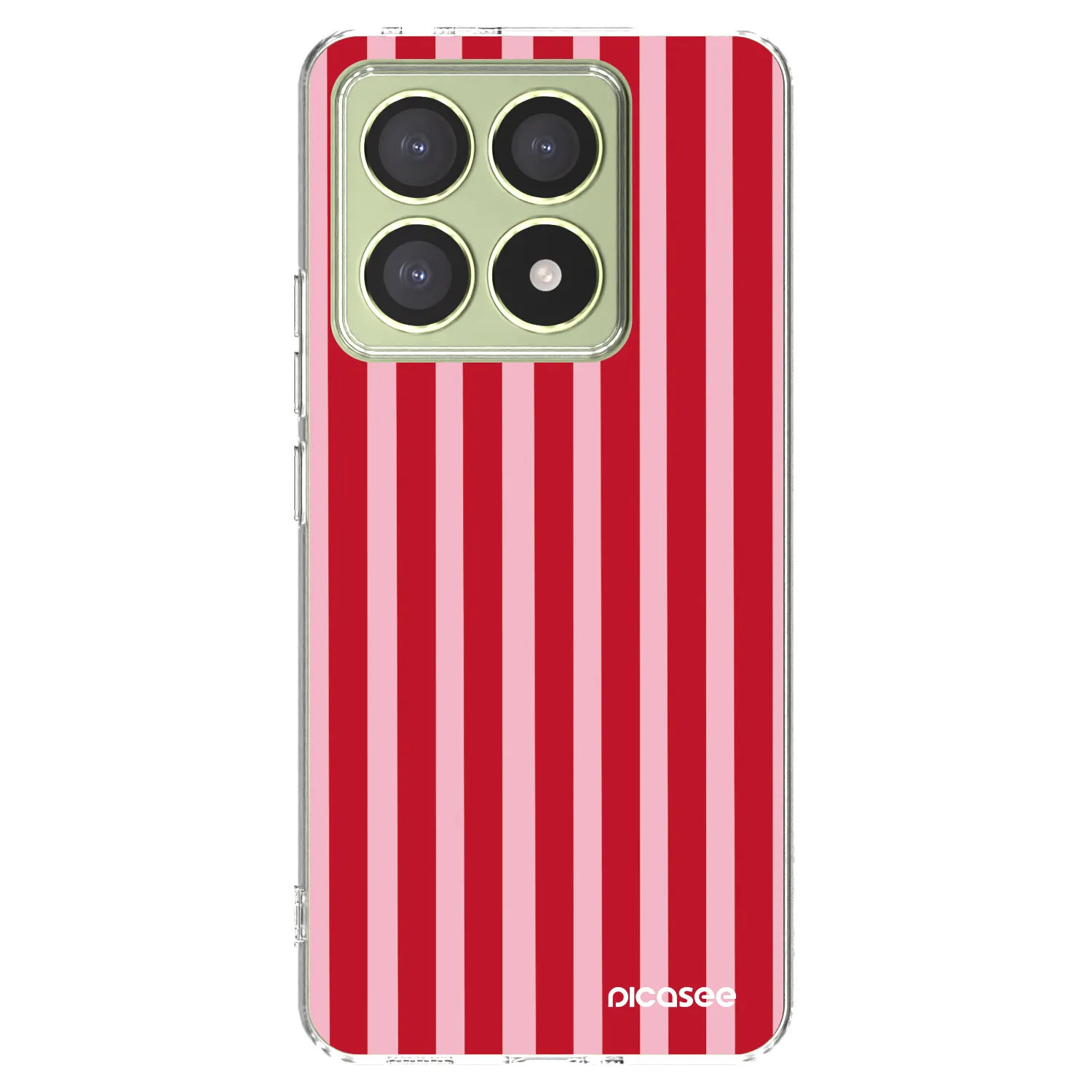 Picasee silikonowe przeźroczyste etui na Xiaomi 14T - Lines red