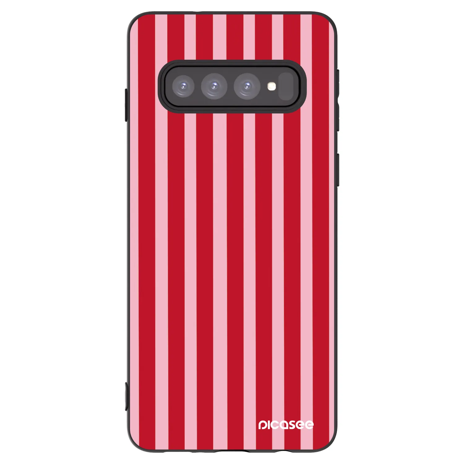 Picasee silikonowe czarne etui na Samsung Galaxy S10 G973 - Lines red