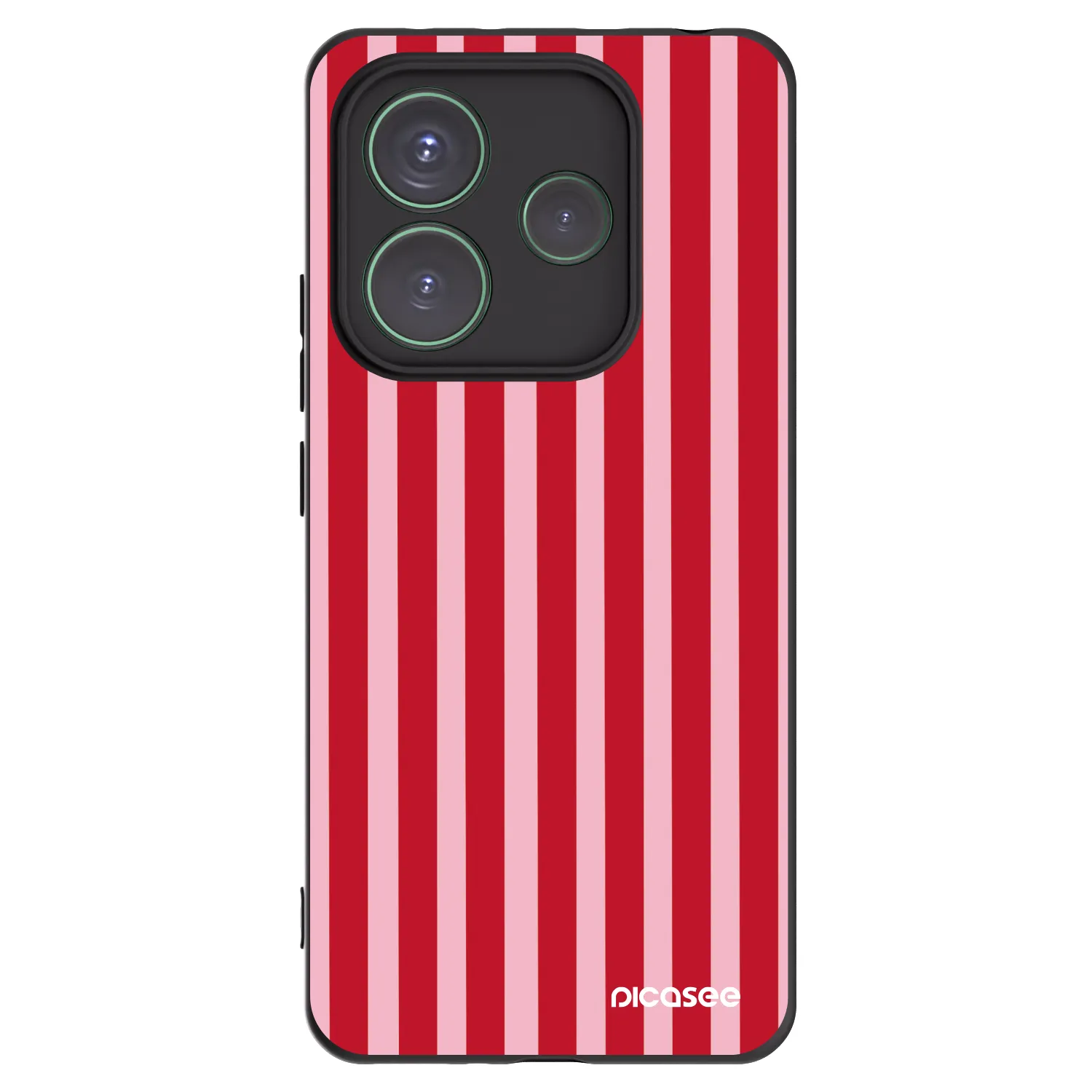 Picasee silikonowe czarne etui na Xiaomi Redmi Note 14 5G - Lines red