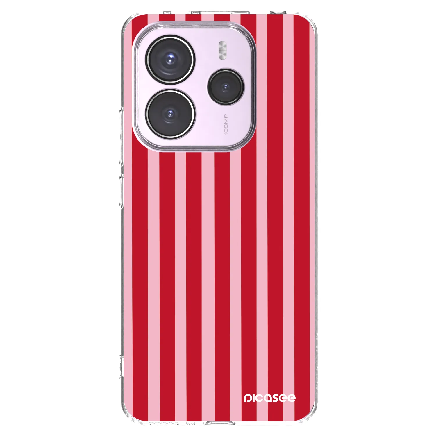 Picasee silikonowe przeźroczyste etui na Xiaomi Redmi Note 14 5G - Lines red