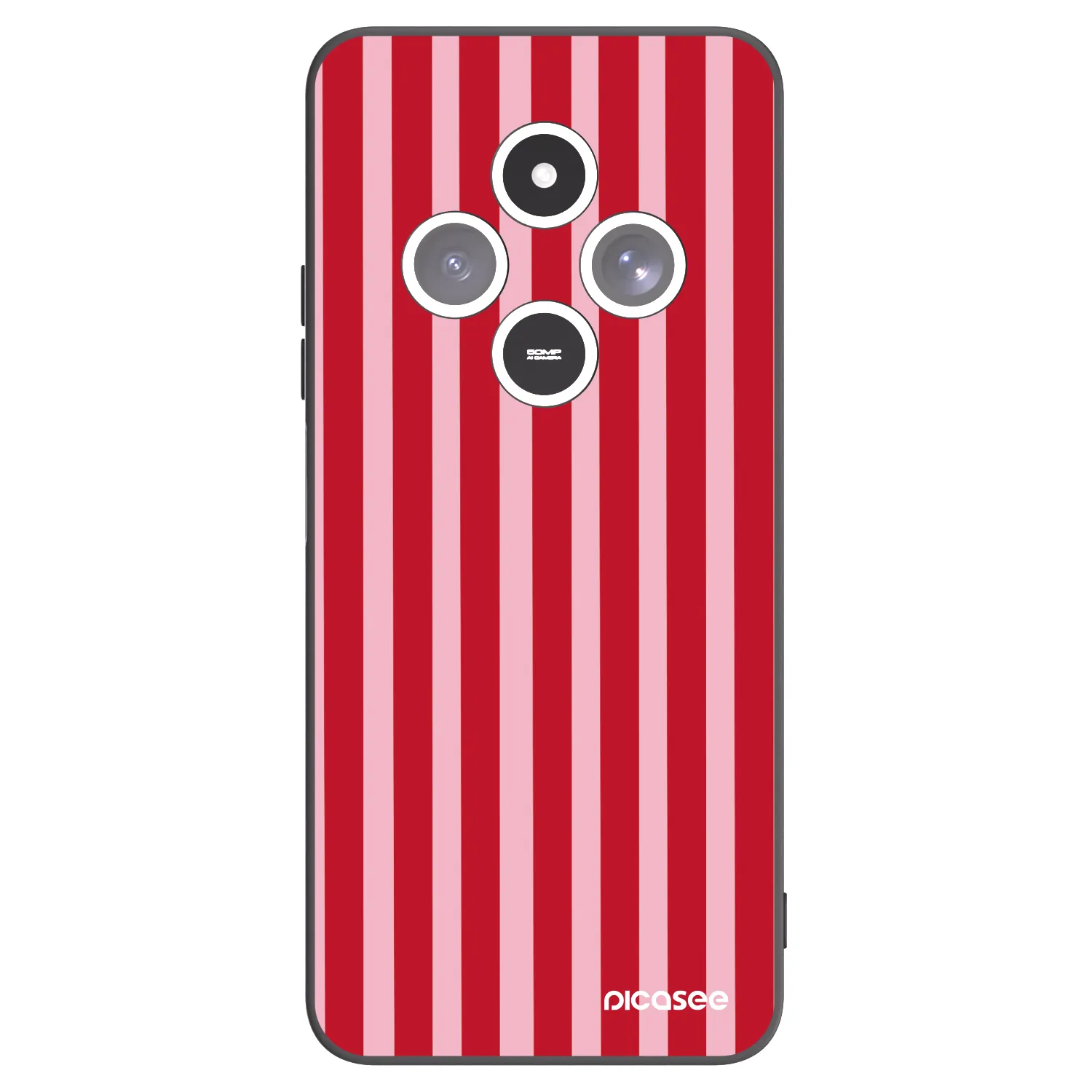 Picasee silikonowe czarne etui na Xiaomi Redmi 14C - Lines red