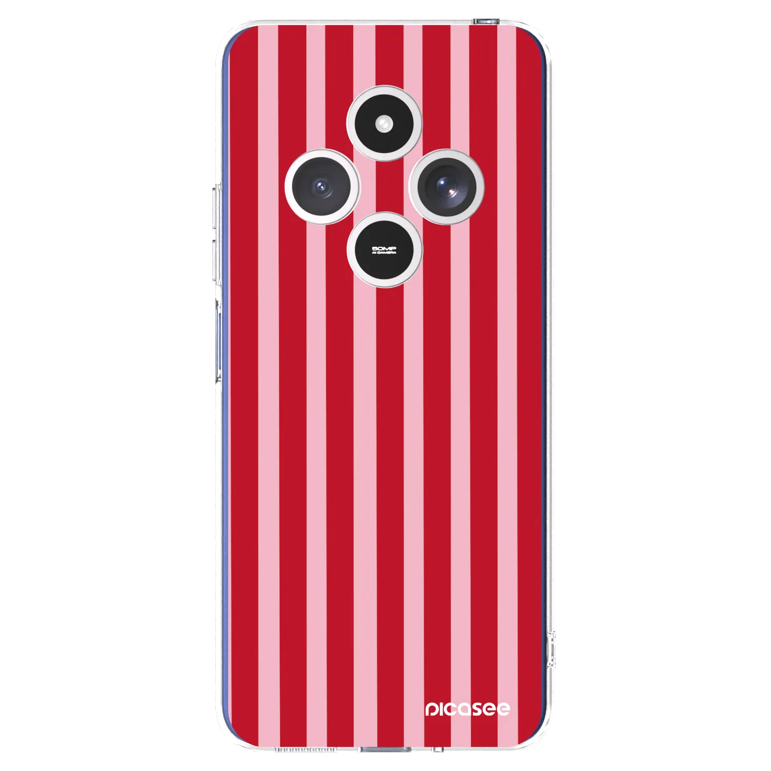 Picasee silikonowe przeźroczyste etui na Xiaomi Redmi 14C - Lines red