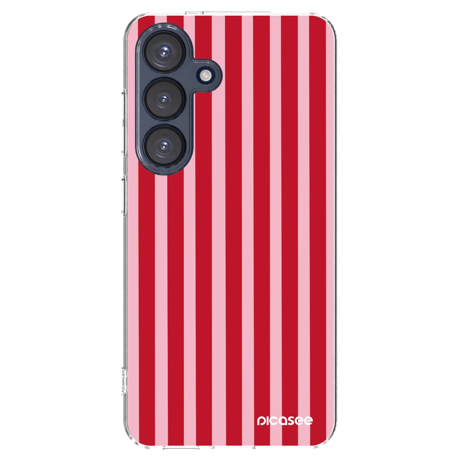 Picasee silikonowe przeźroczyste etui na Samsung Galaxy S25 5G - Lines red