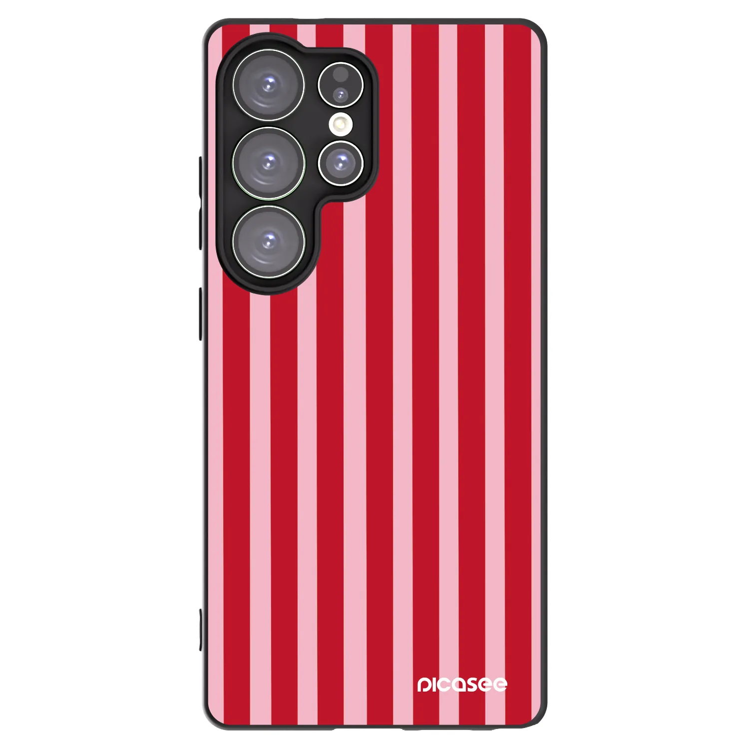 Picasee silikonowe czarne etui na Samsung Galaxy S25 Ultra 5G - Lines red