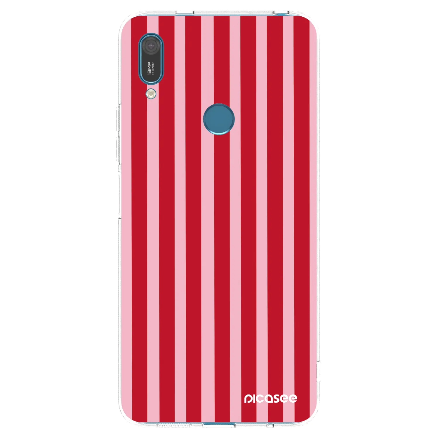 Picasee silikonowe przeźroczyste etui na Huawei Y7 2019 - Lines red
