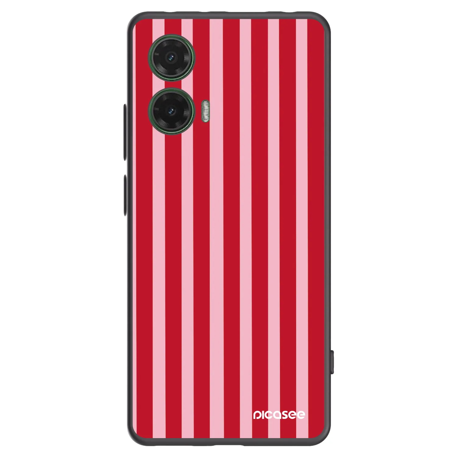 Picasee silikonowe czarne etui na Motorola Moto G35 5G - Lines red