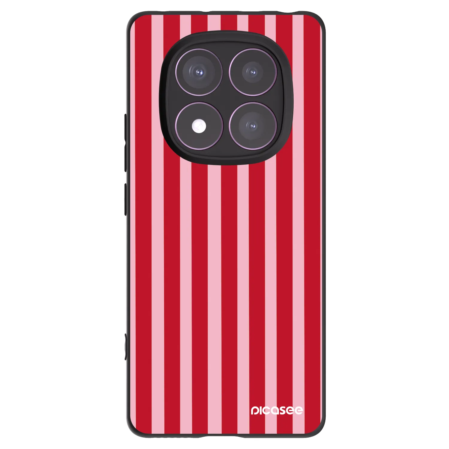 Picasee silikonowe czarne etui na Xiaomi Redmi Note 14 Pro 4G - Lines red