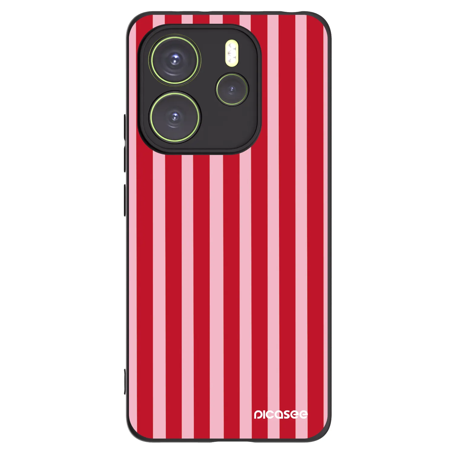 Picasee silikonowe czarne etui na Xiaomi Redmi Note 14 4G - Lines red