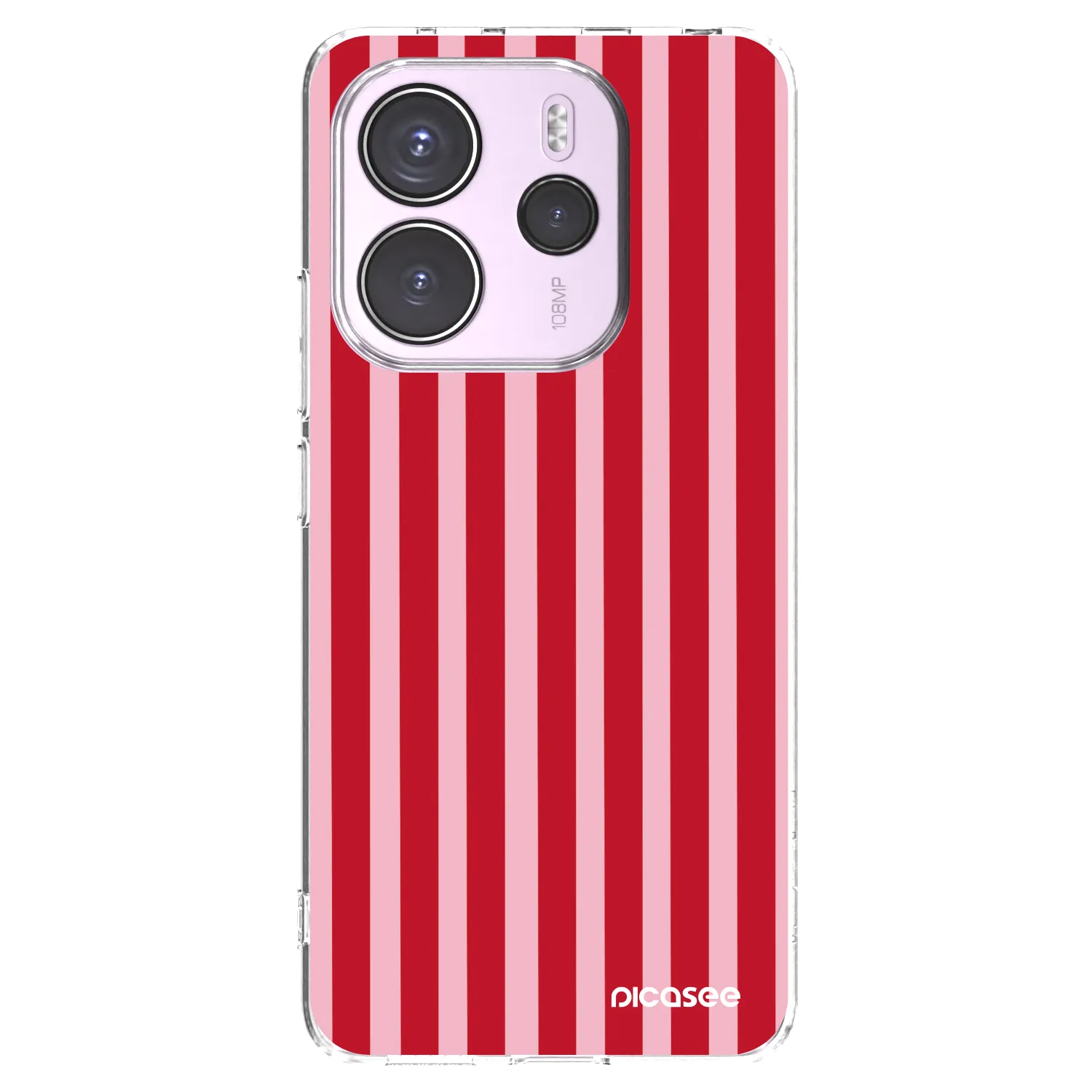 Picasee silikonowe przeźroczyste etui na Xiaomi Redmi Note 14 4G - Lines red