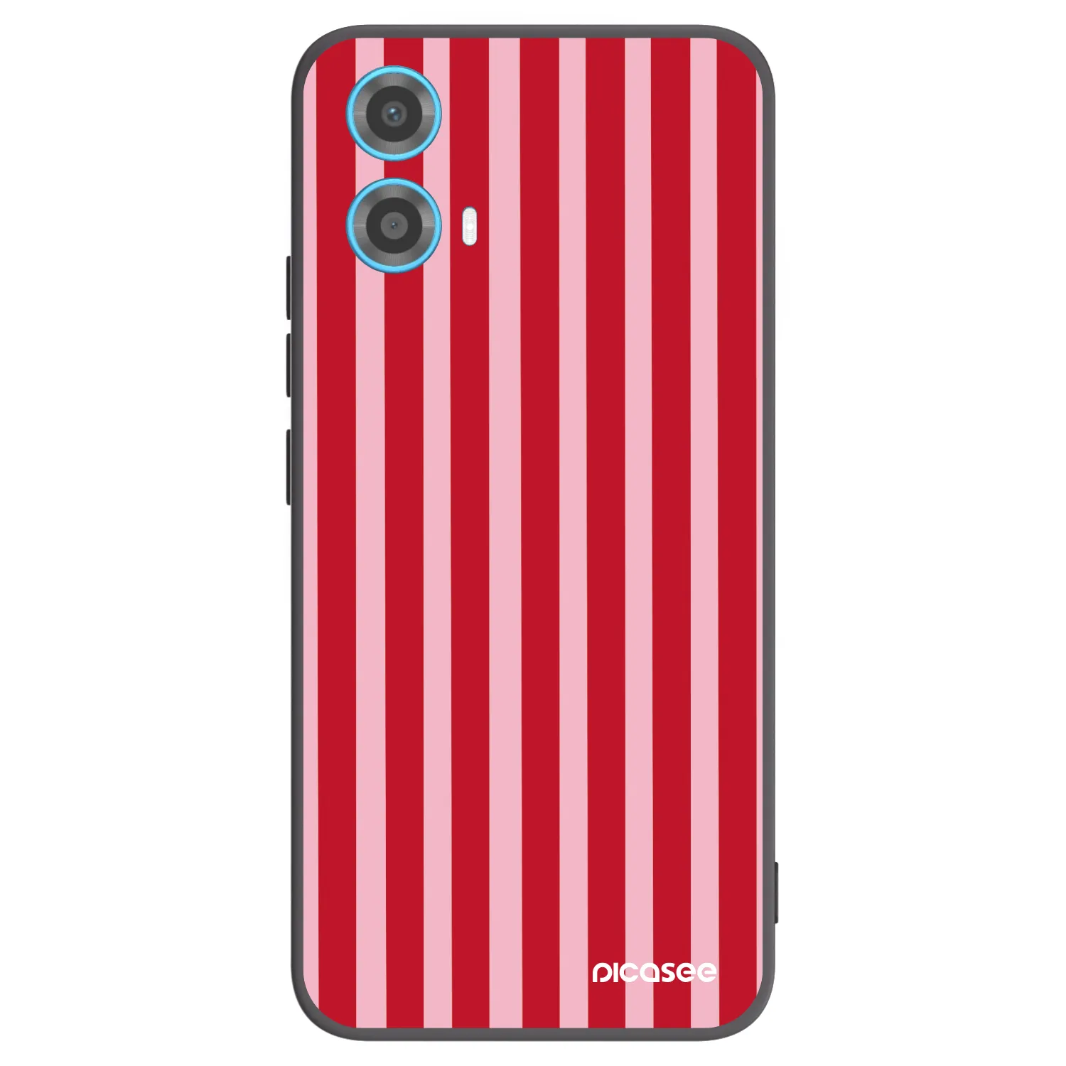 Picasee silikonowe czarne etui na Motorola Moto G34 5G - Lines red