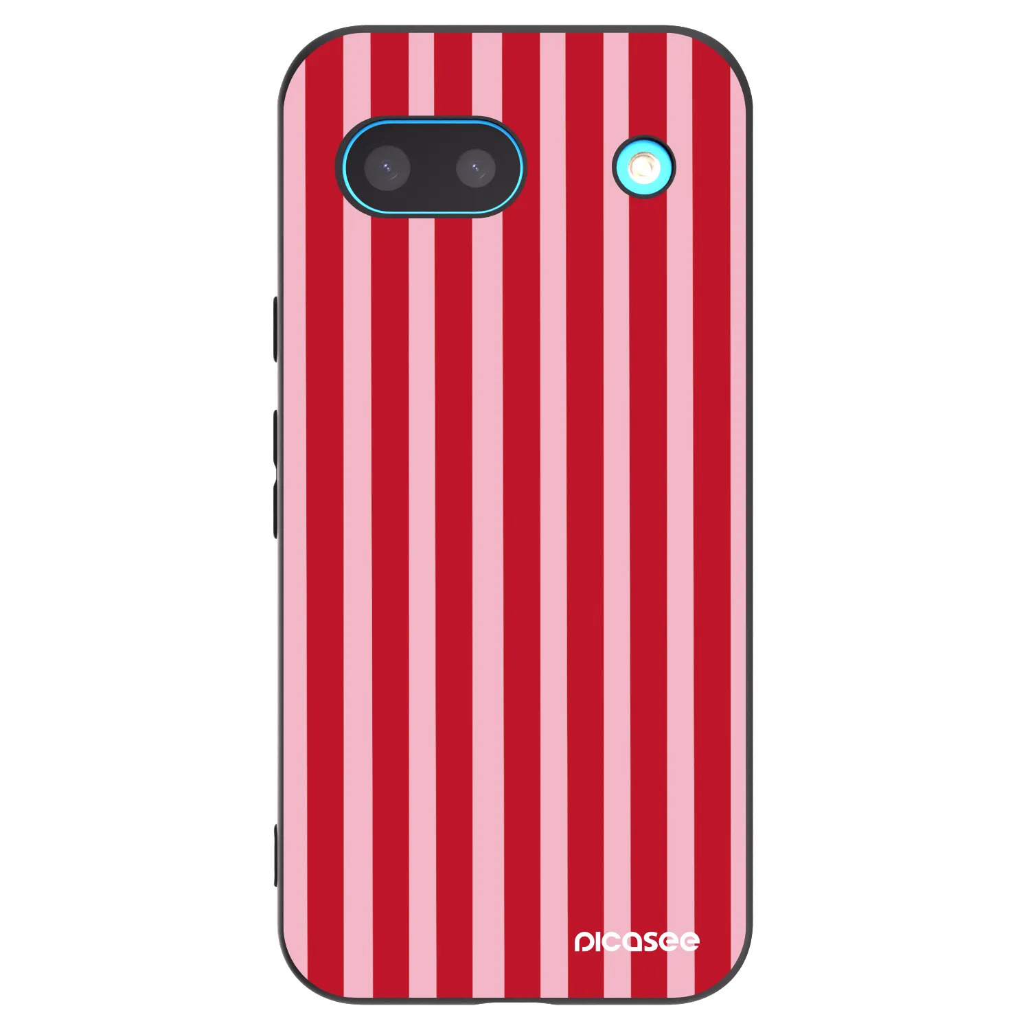 Picasee silikonowe czarne etui na Google Pixel 8a - Lines red