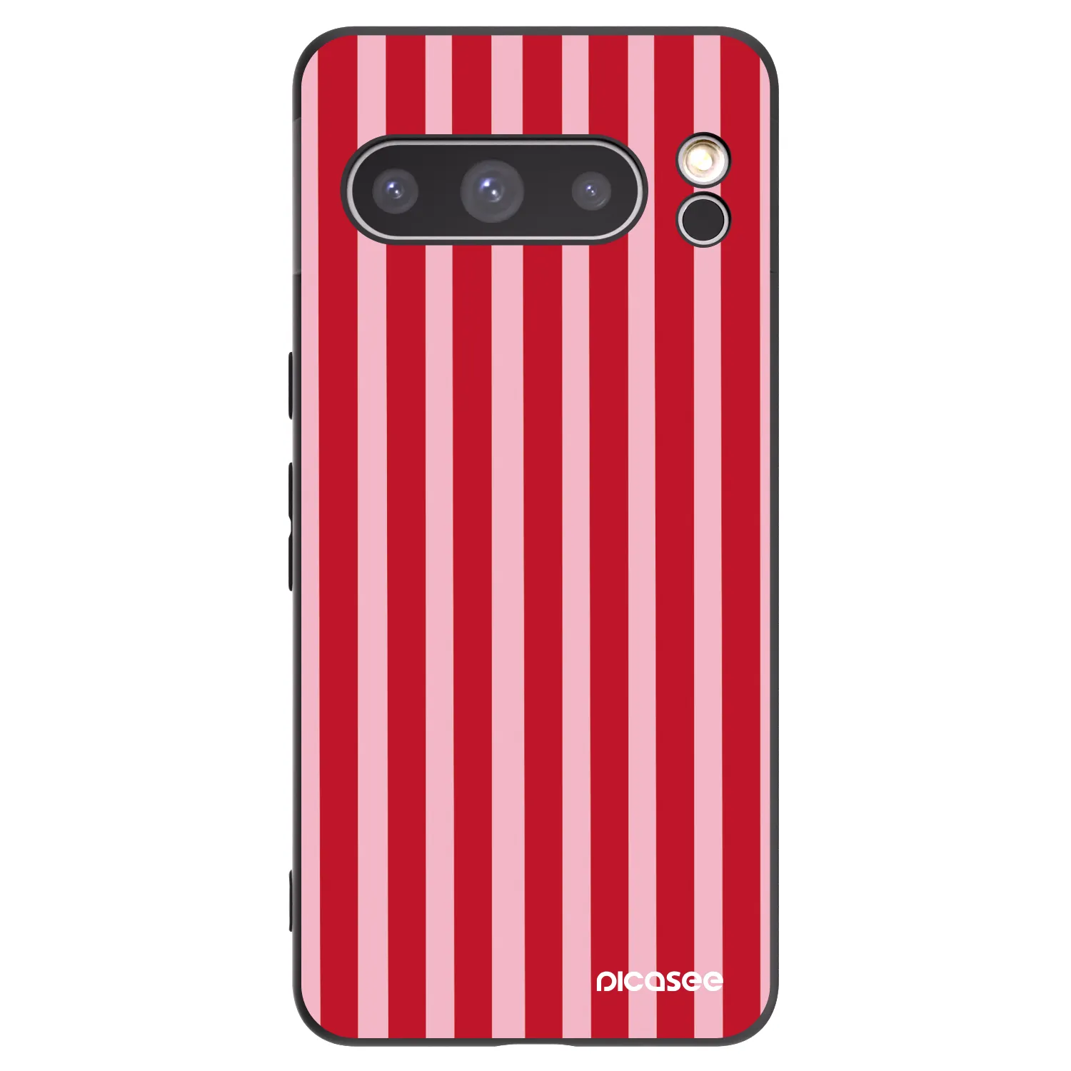 Picasee silikonowe czarne etui na Google Pixel 8 Pro - Lines red