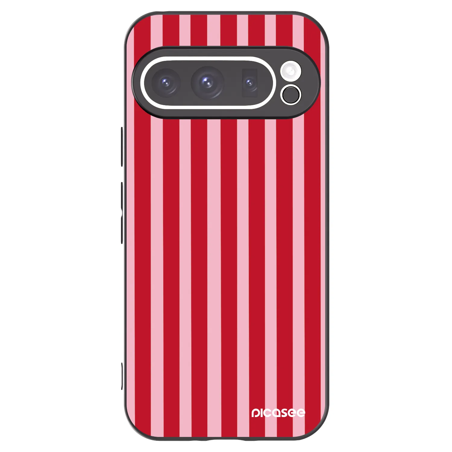 Picasee silikonowe czarne etui na Google Pixel 9 Pro - Lines red