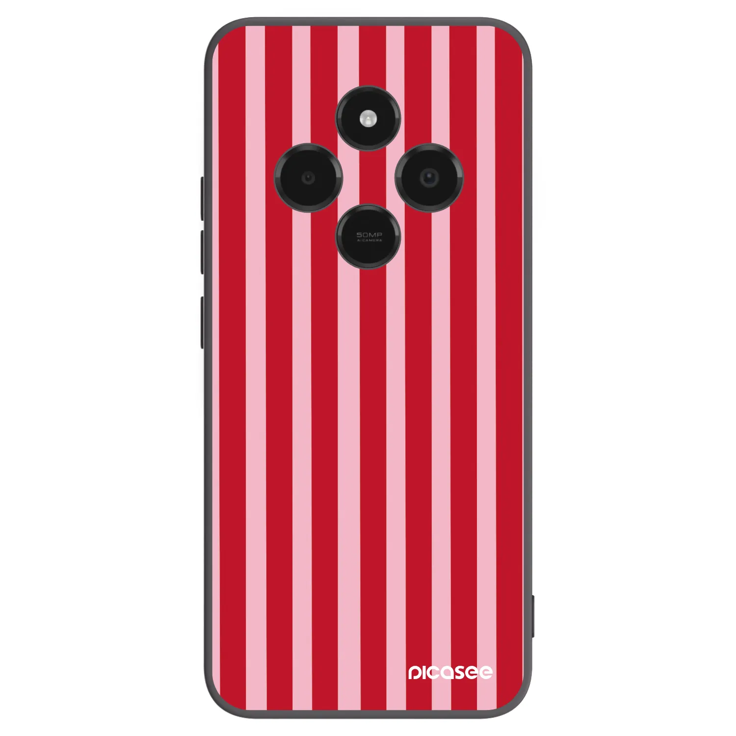 Picasee silikonowe czarne etui na Xiaomi Poco C75 - Lines red