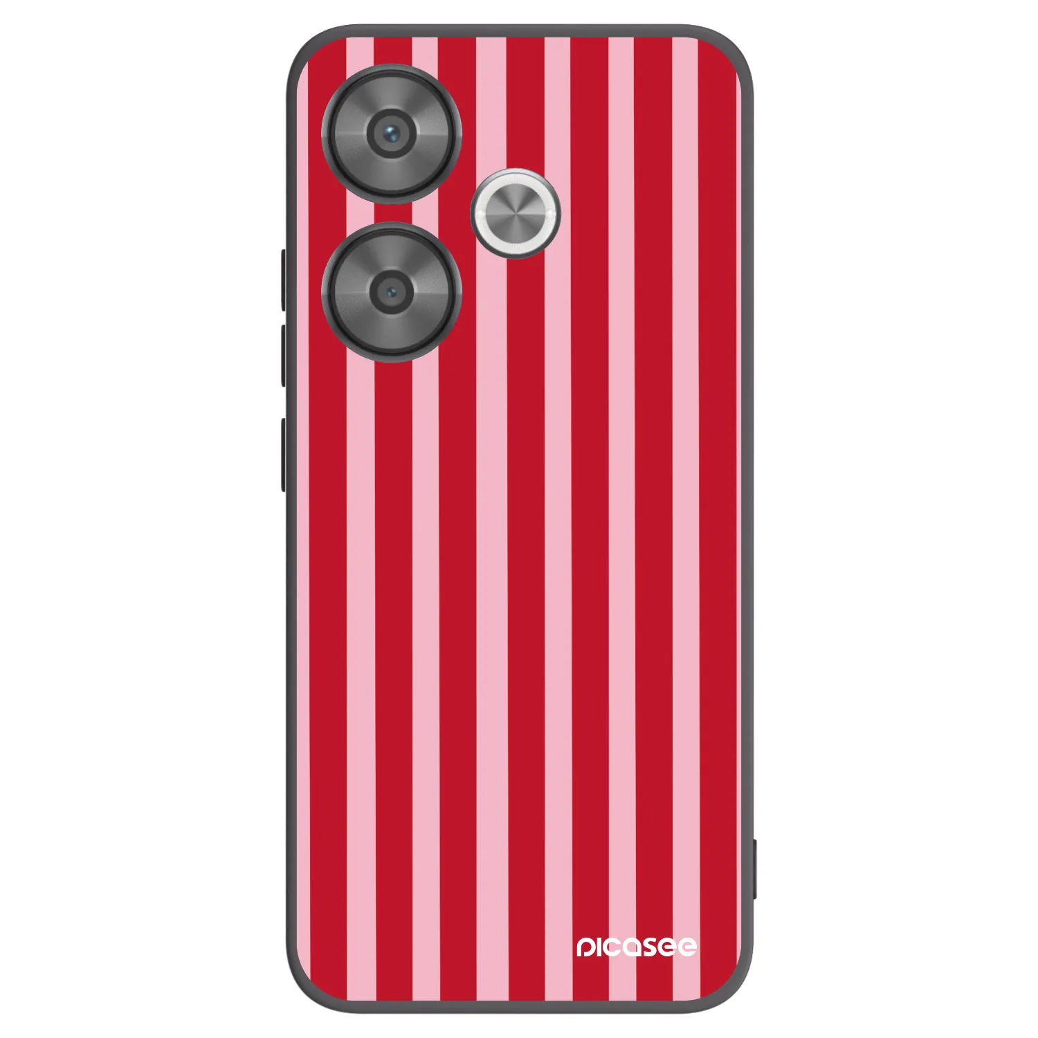 Picasee silikonowe czarne etui na Xiaomi Poco F6 - Lines red