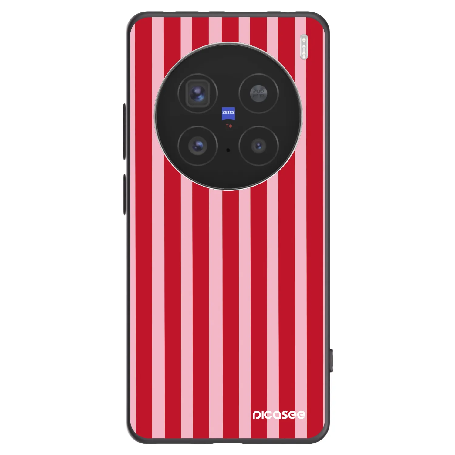 Picasee silikonowe czarne etui na Vivo X200 Pro - Lines red