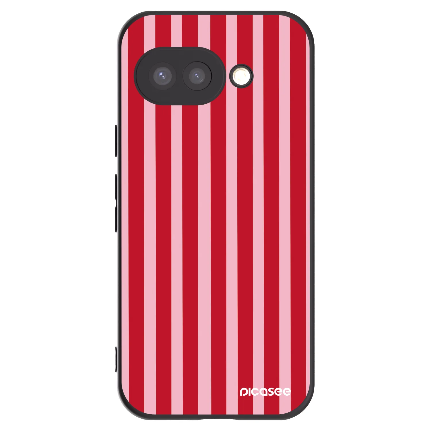 Picasee silikonowe czarne etui na Google Pixel 9a - Lines red