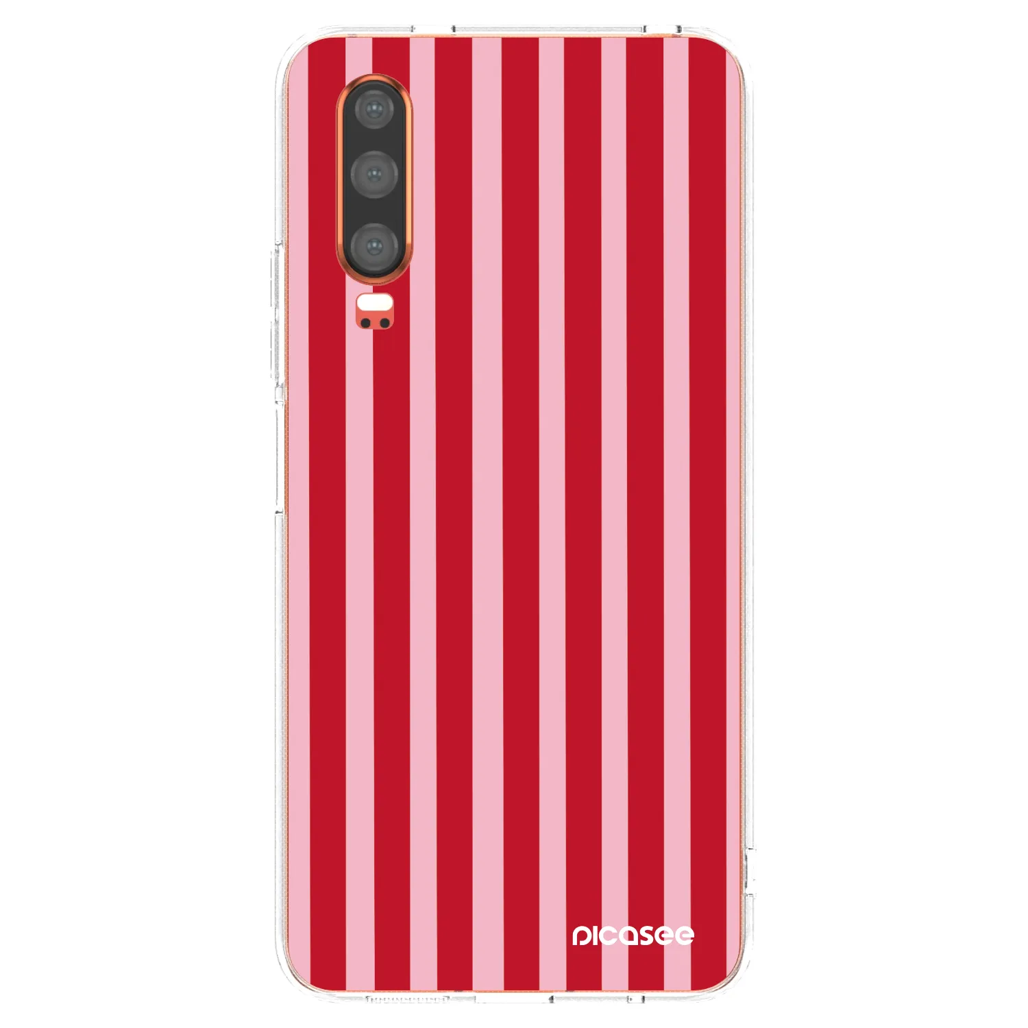 Picasee silikonowe przeźroczyste etui na Huawei P30 - Lines red