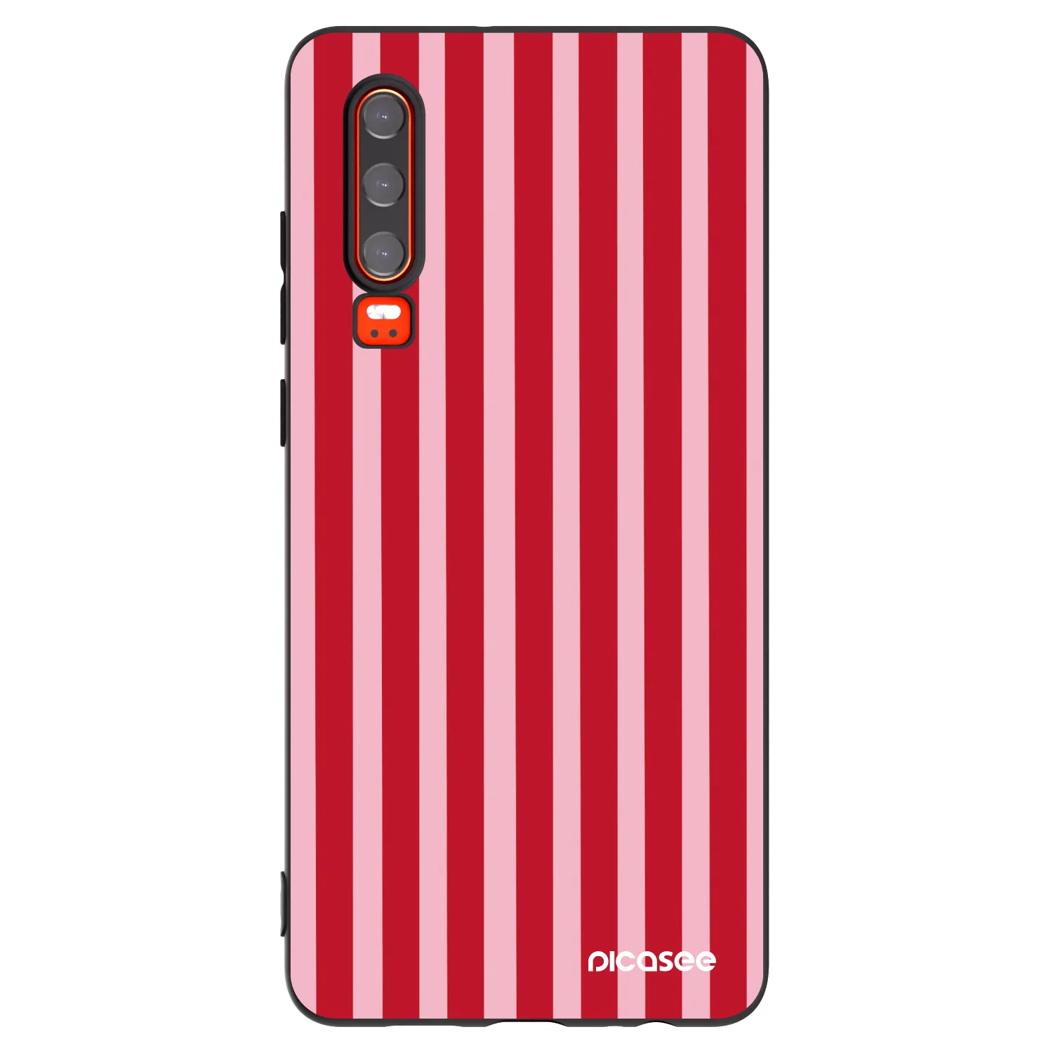 Picasee silikonowe czarne etui na Huawei P30 - Lines red