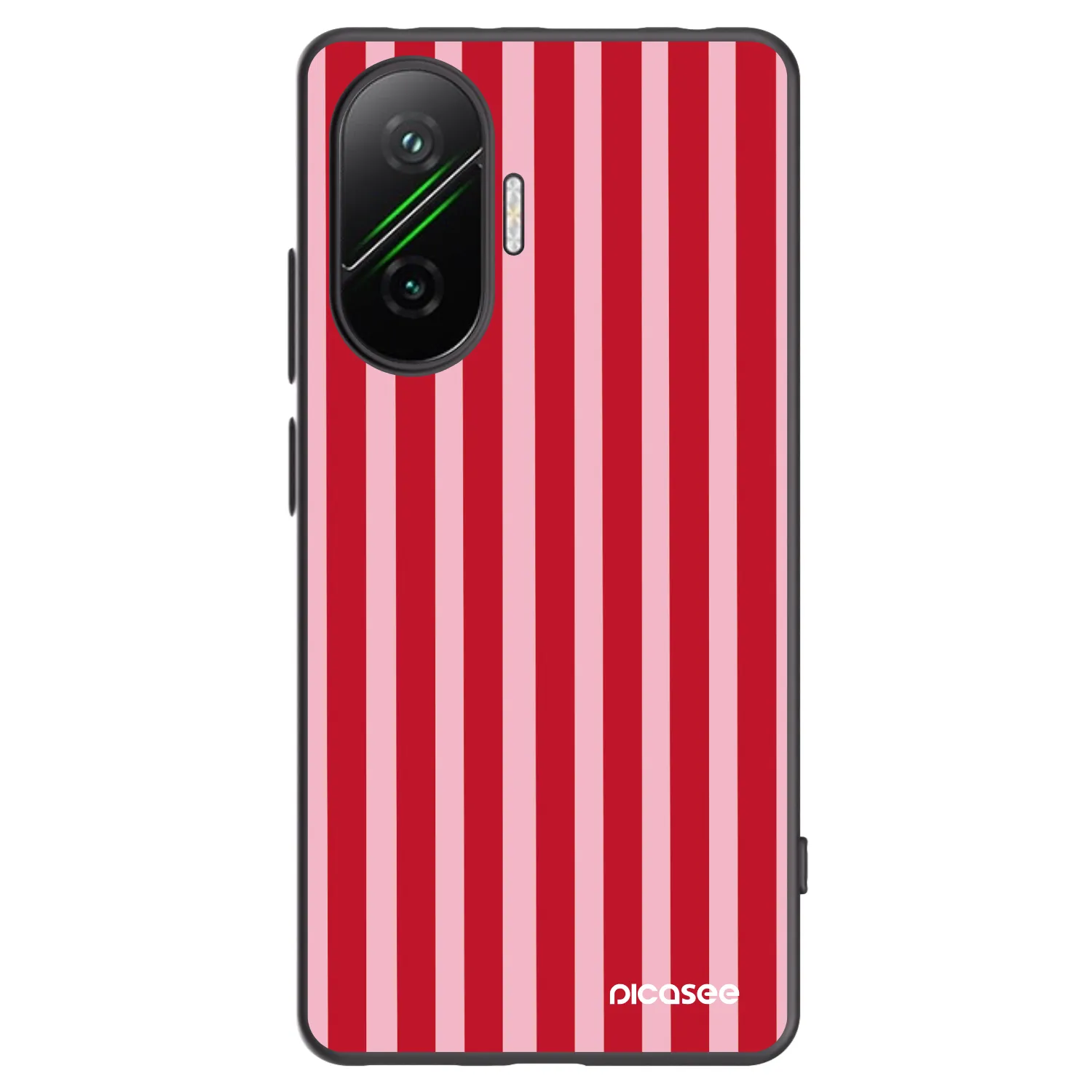 Picasee silikonowe czarne etui na Xiaomi Poco F7 Pro 5G - Lines red