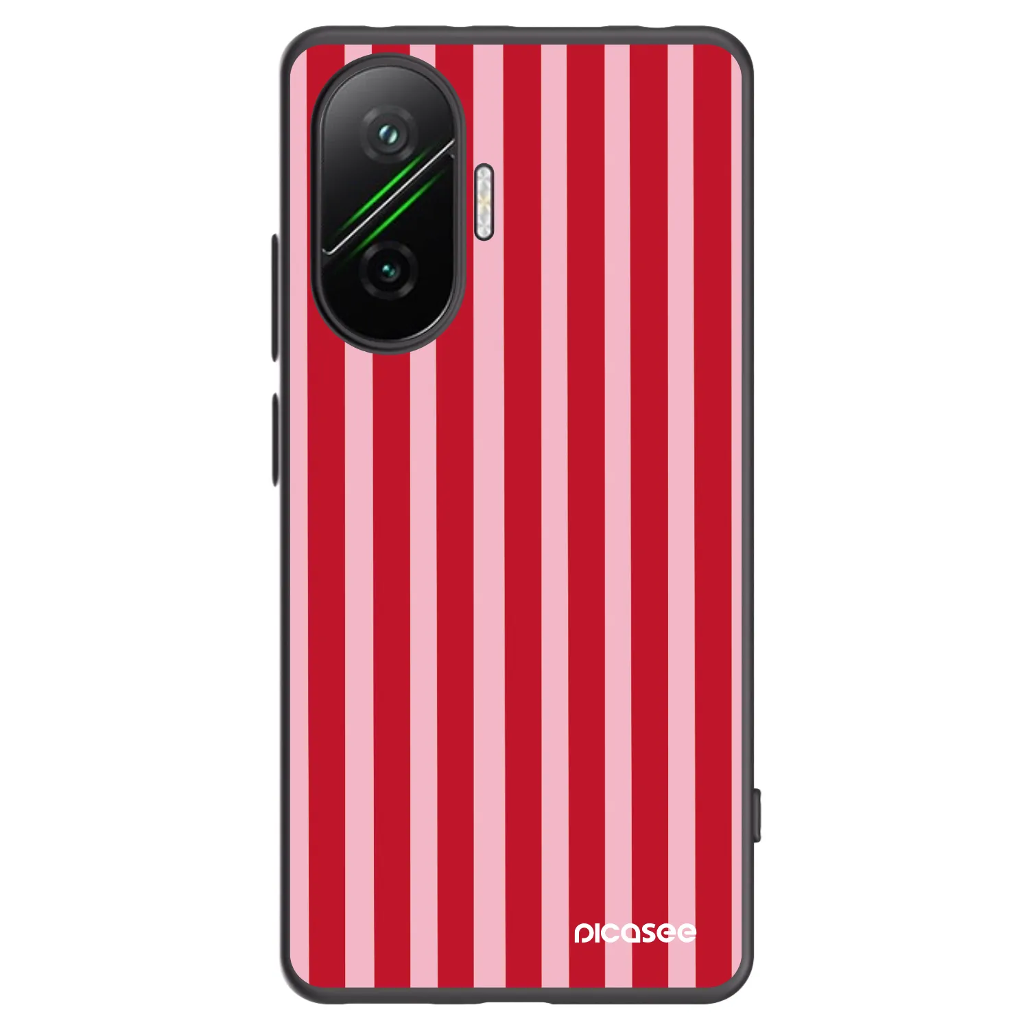 Picasee silikonowe czarne etui na Xiaomi Poco F7 5G - Lines red