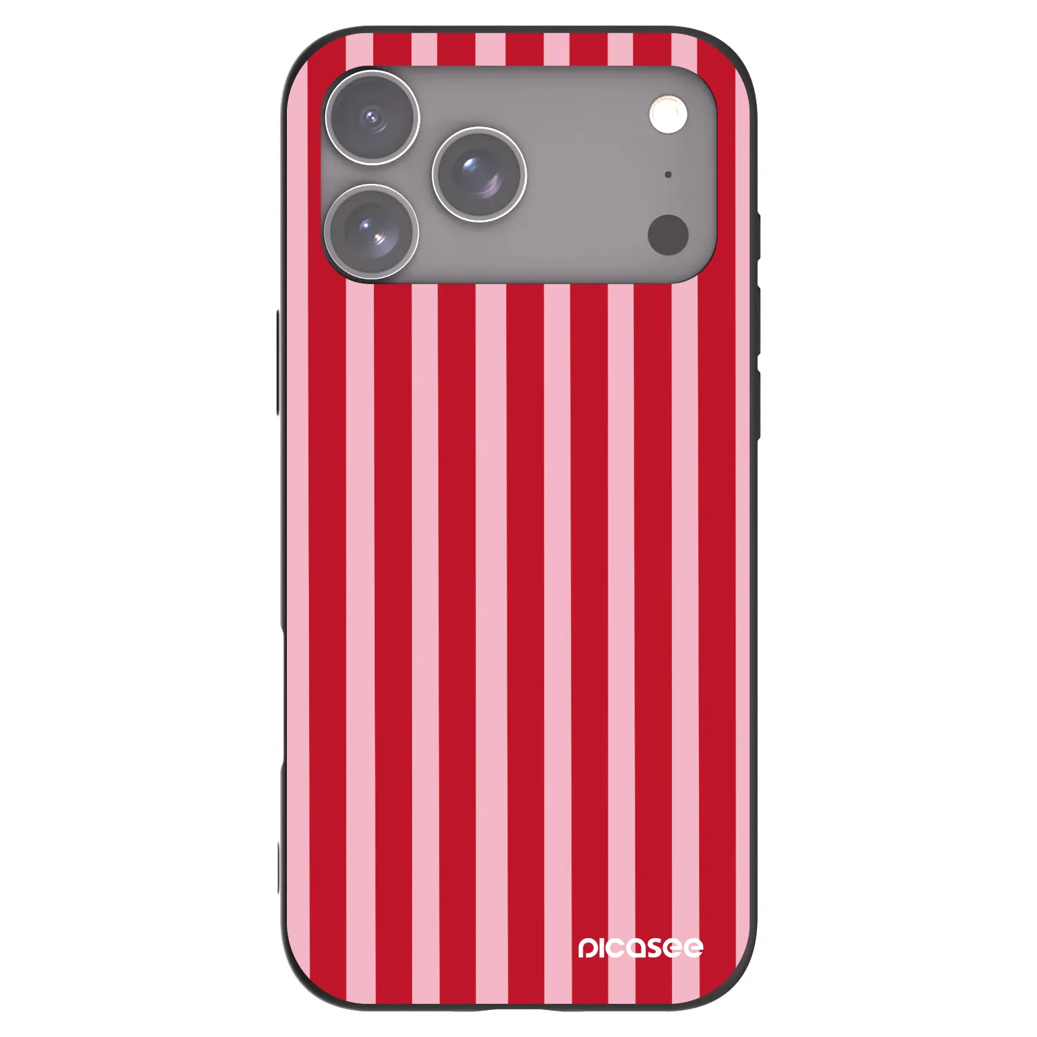 Picasee silikonowe czarne etui na Apple iPhone 17 Pro Max - Lines red