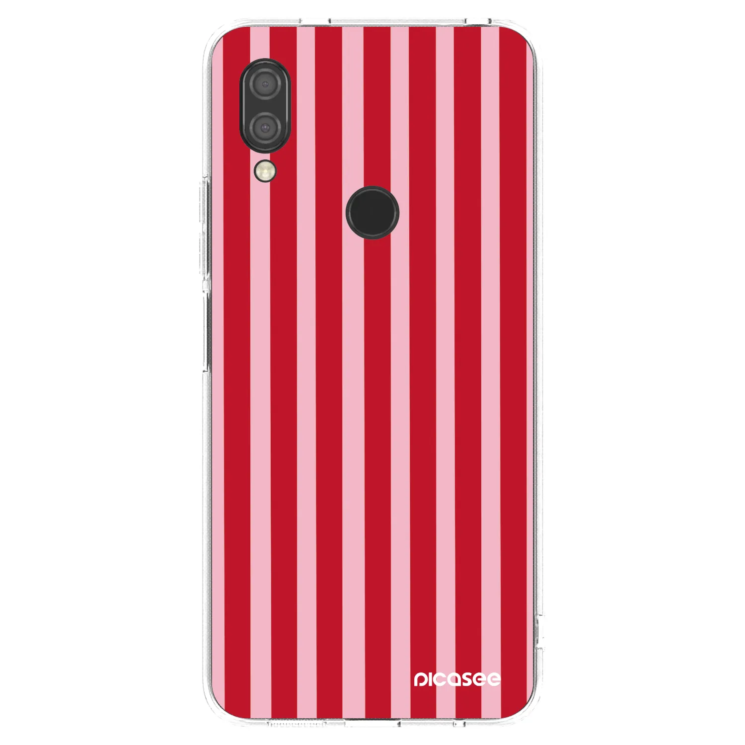 Picasee silikonowe przeźroczyste etui na Xiaomi Redmi 7 - Lines red