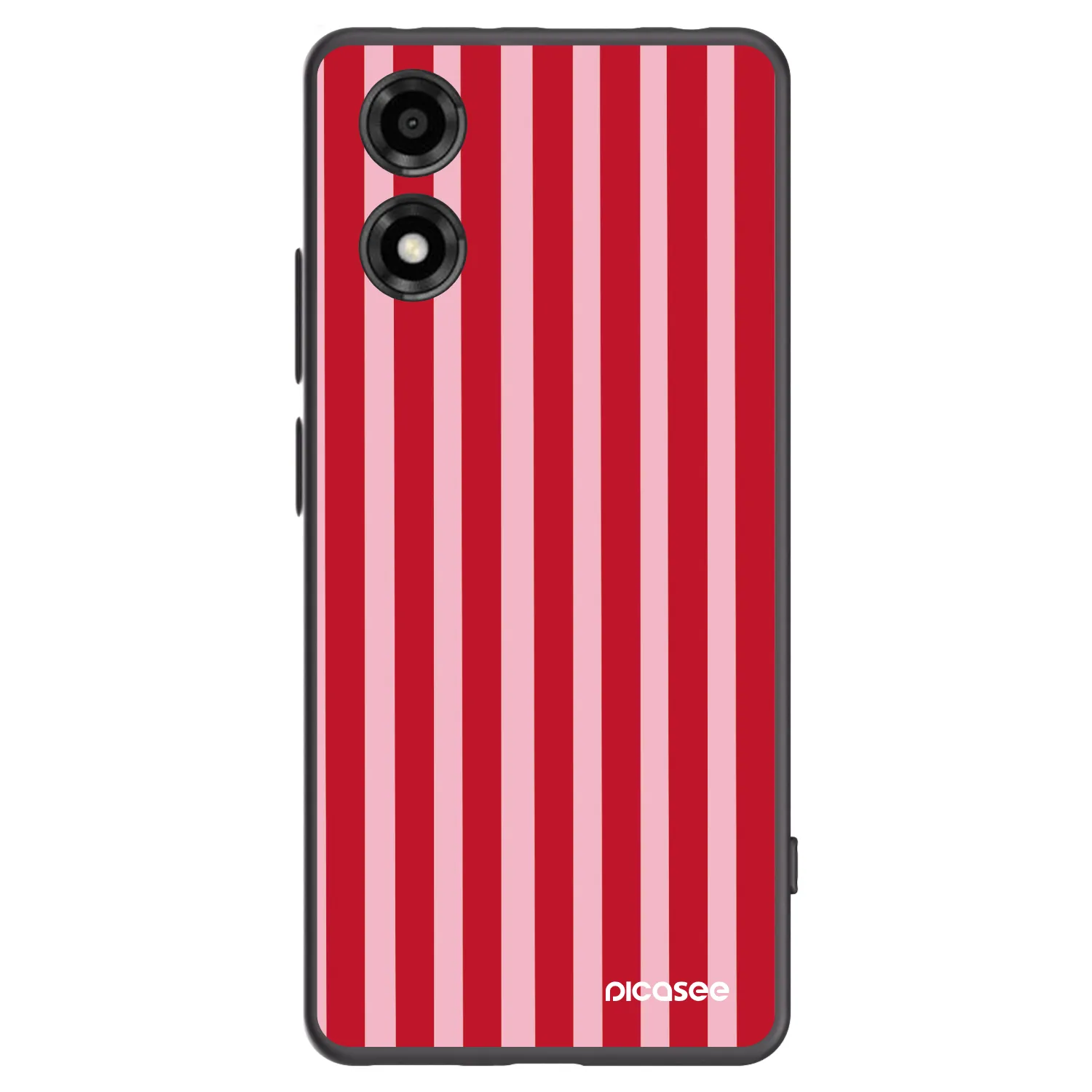 Picasee silikonowe czarne etui na Motorola Moto E14 - Lines red
