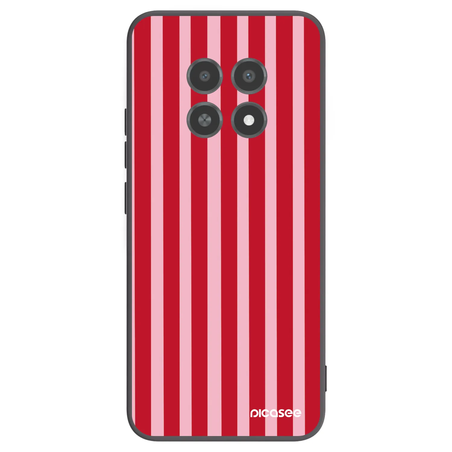 Picasee silikonowe czarne etui na Realme 12X - Lines red