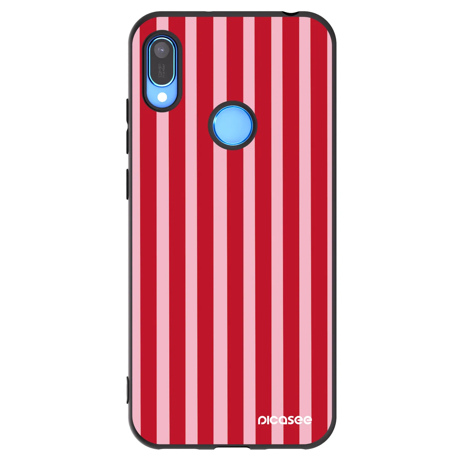 Picasee silikonowe czarne etui na Huawei Y6 2019 - Lines red