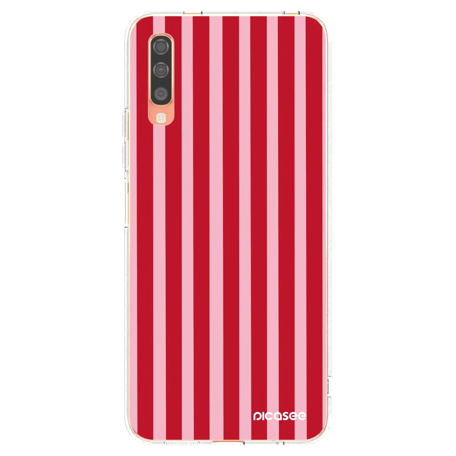Picasee silikonowe przeźroczyste etui na Samsung Galaxy A70 A705F - Lines red