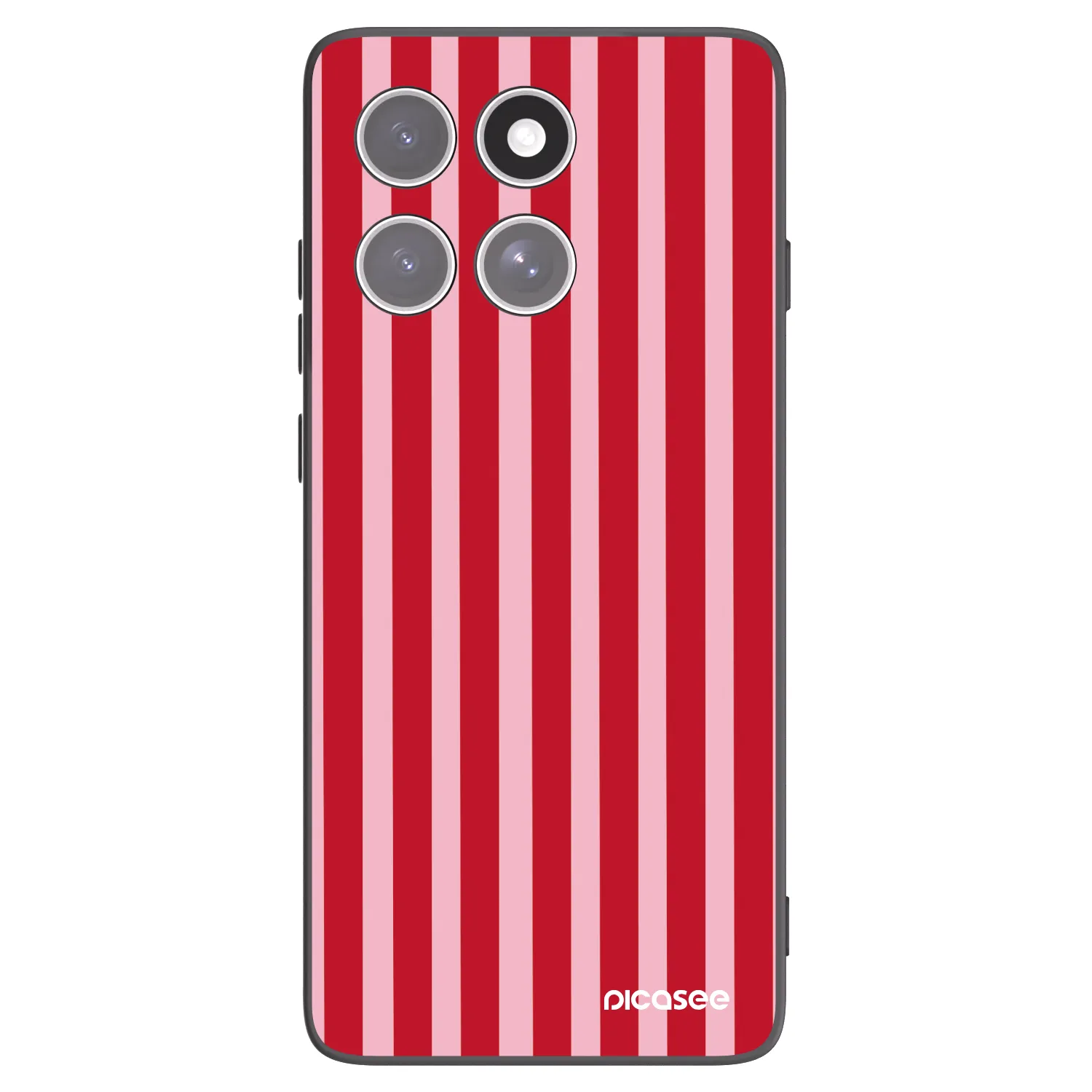 Picasee silikonowe czarne etui na Motorola Edge 60 Pro - Lines red