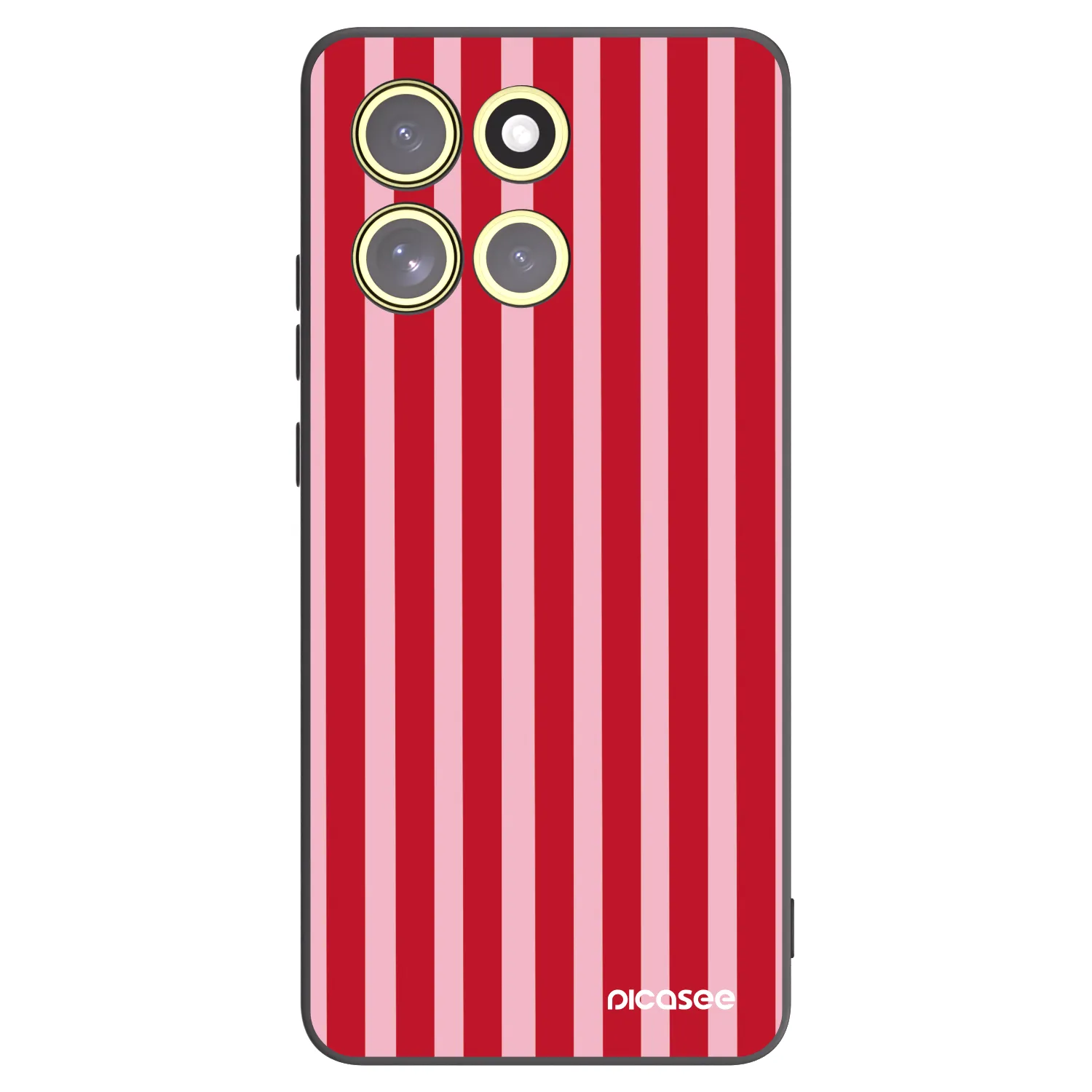 Picasee silikonowe czarne etui na Motorola Moto G86 5G - Lines red