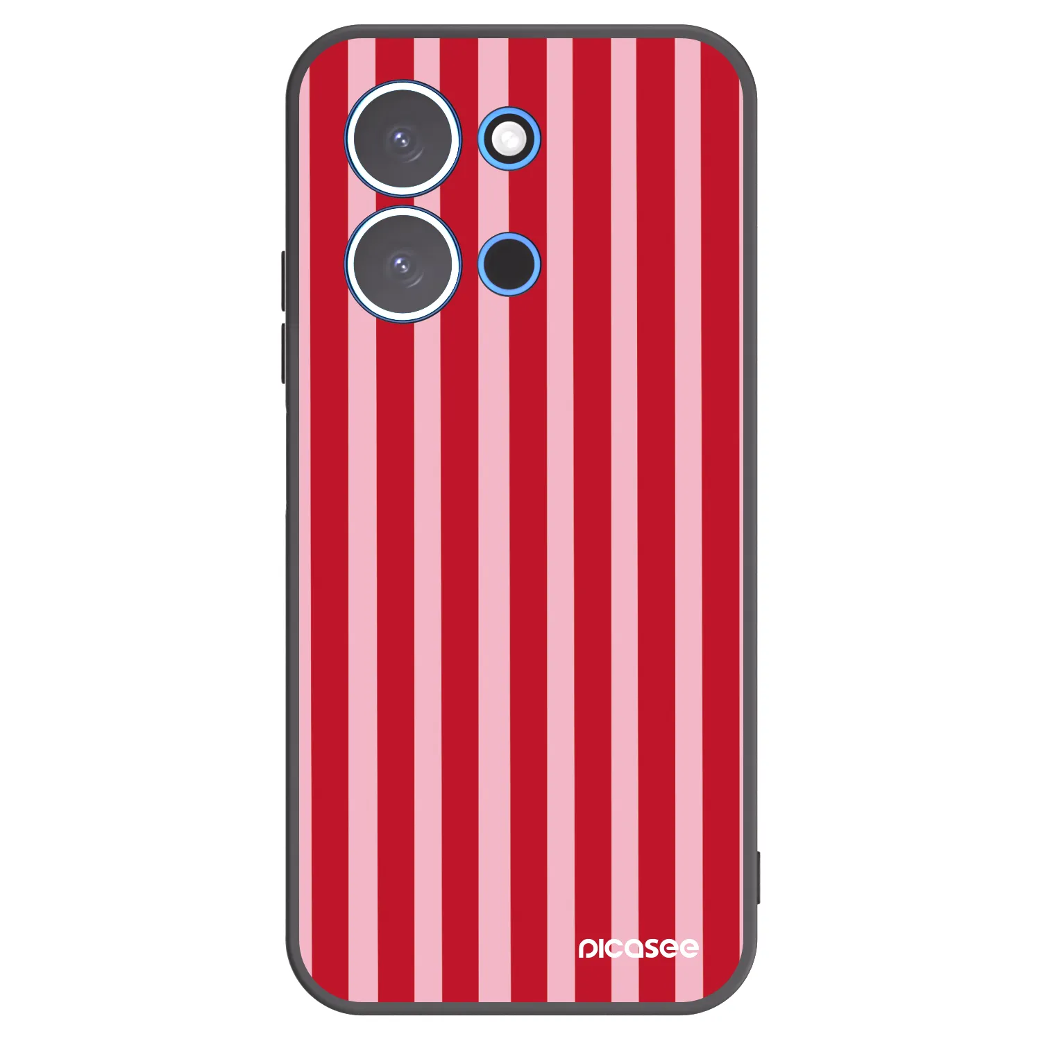 Picasee silikonowe czarne etui na Xiaomi Redmi 15C 4G - Lines red