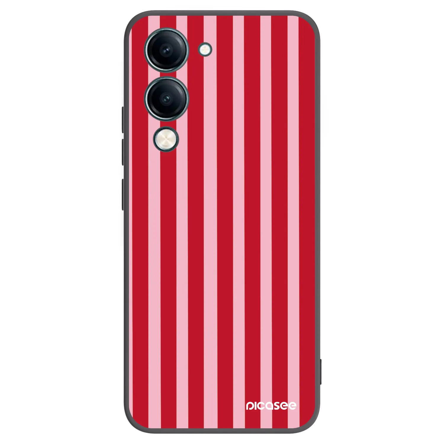 Picasee silikonowe czarne etui na Vivo Y29s 5G - Lines red