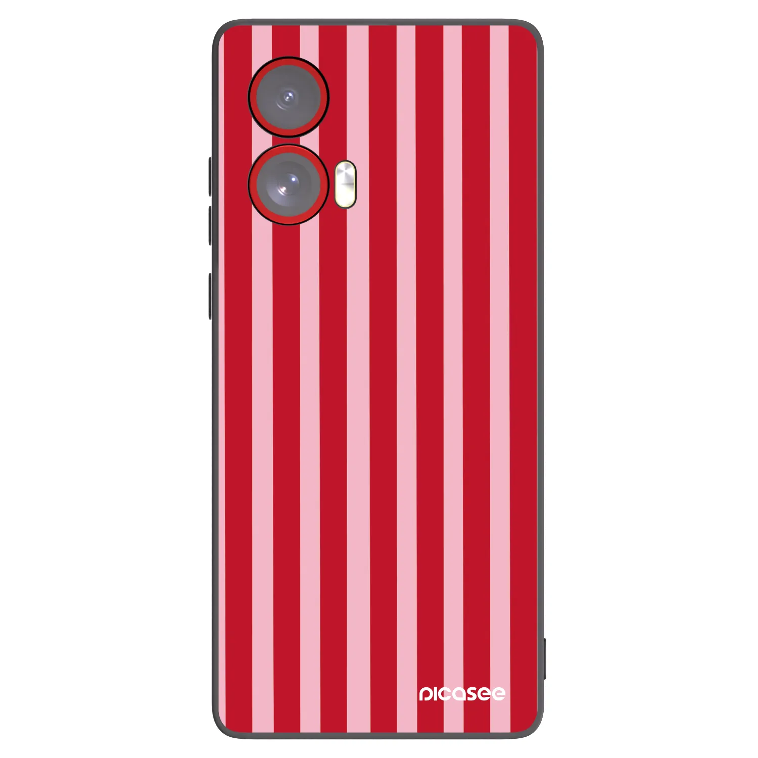 Picasee silikonowe czarne etui na Motorola Edge 50 Fusion - Lines red