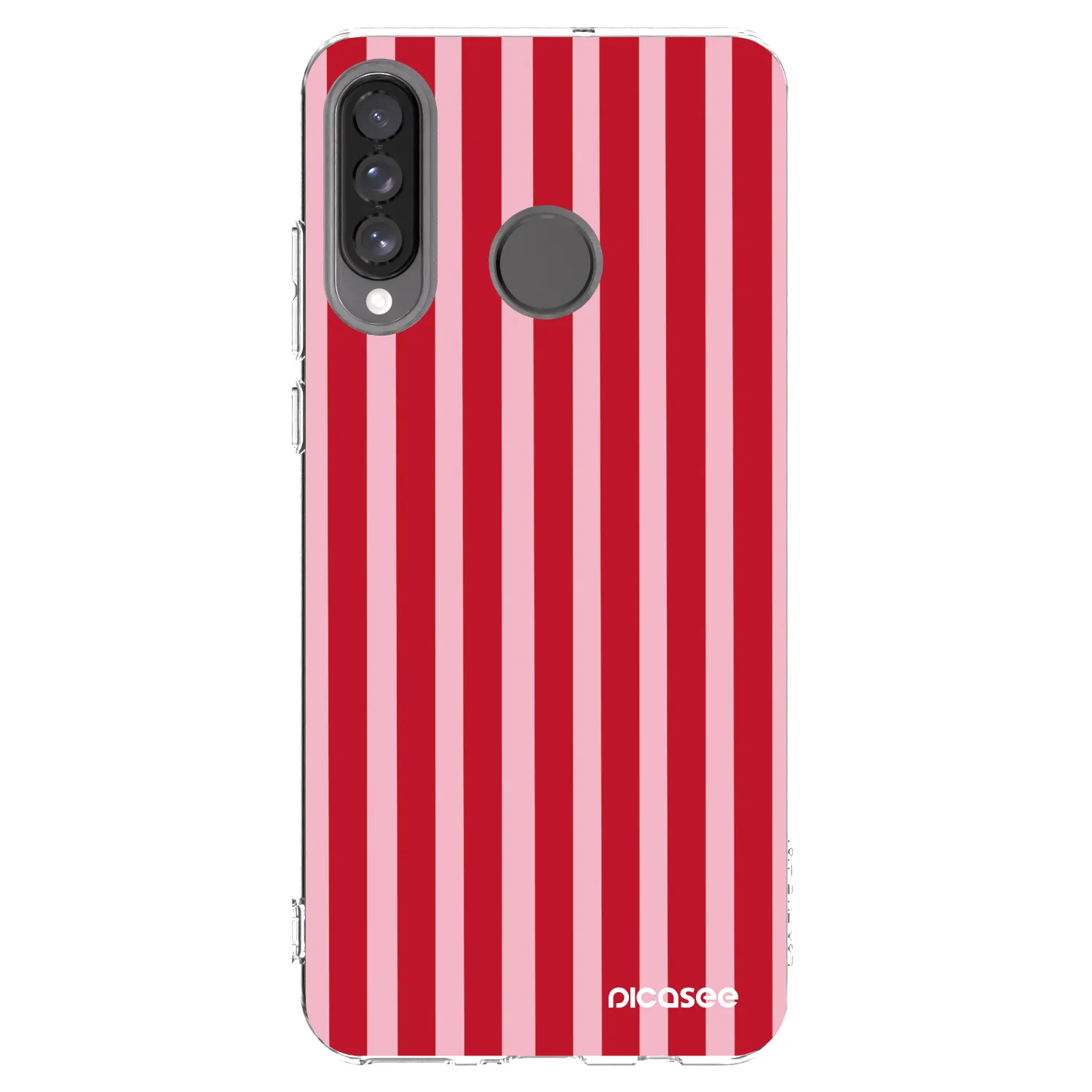 Picasee silikonowe przeźroczyste etui na Huawei P30 Lite - Lines red