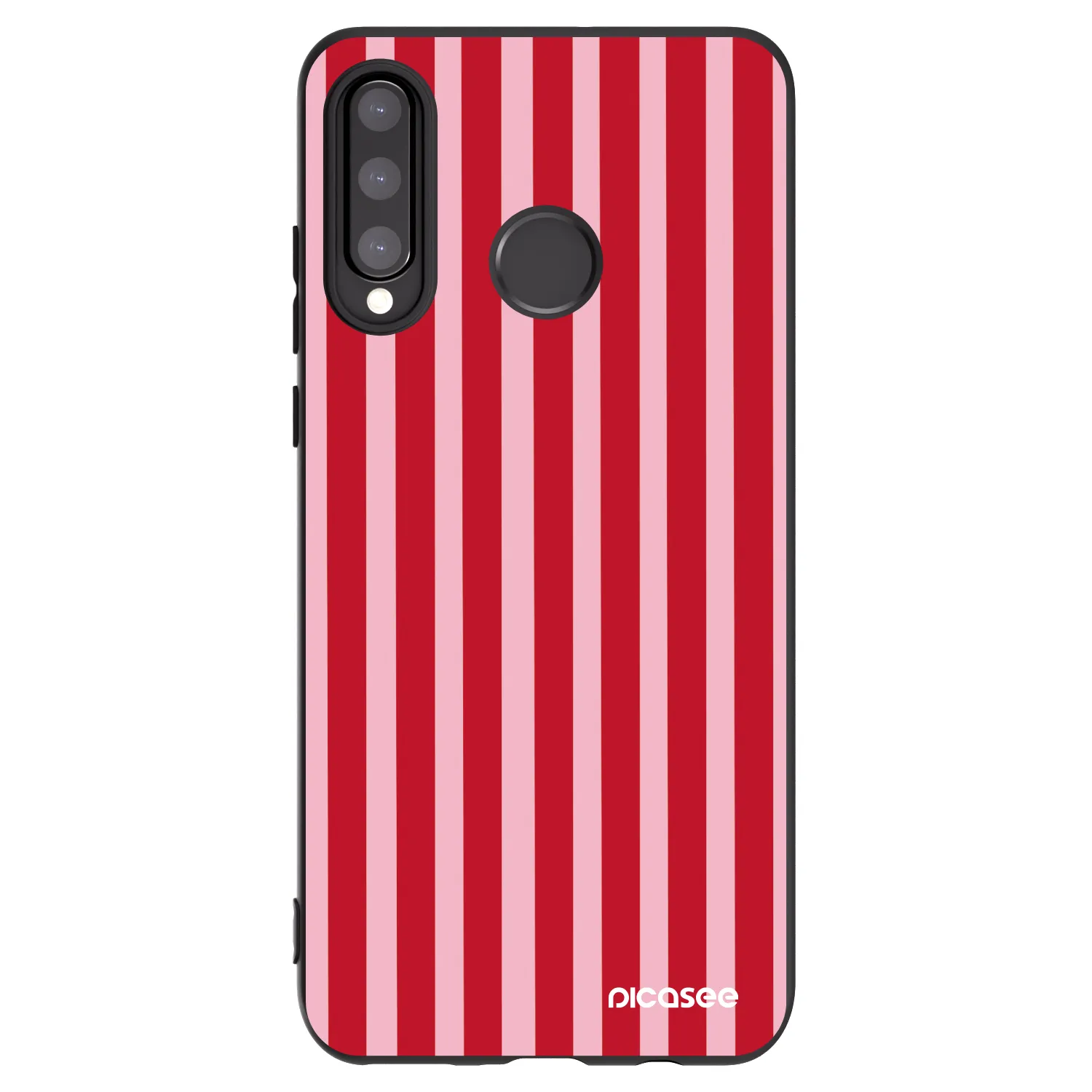 Picasee silikonowe czarne etui na Huawei P30 Lite - Lines red