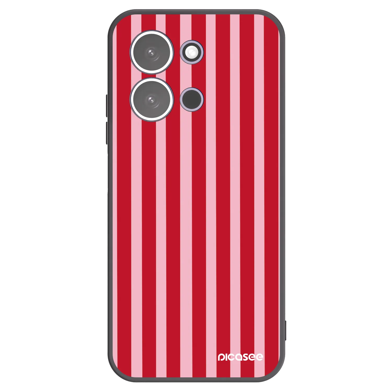 Picasee silikonowe czarne etui na Xiaomi Redmi 15C 5G - Lines red