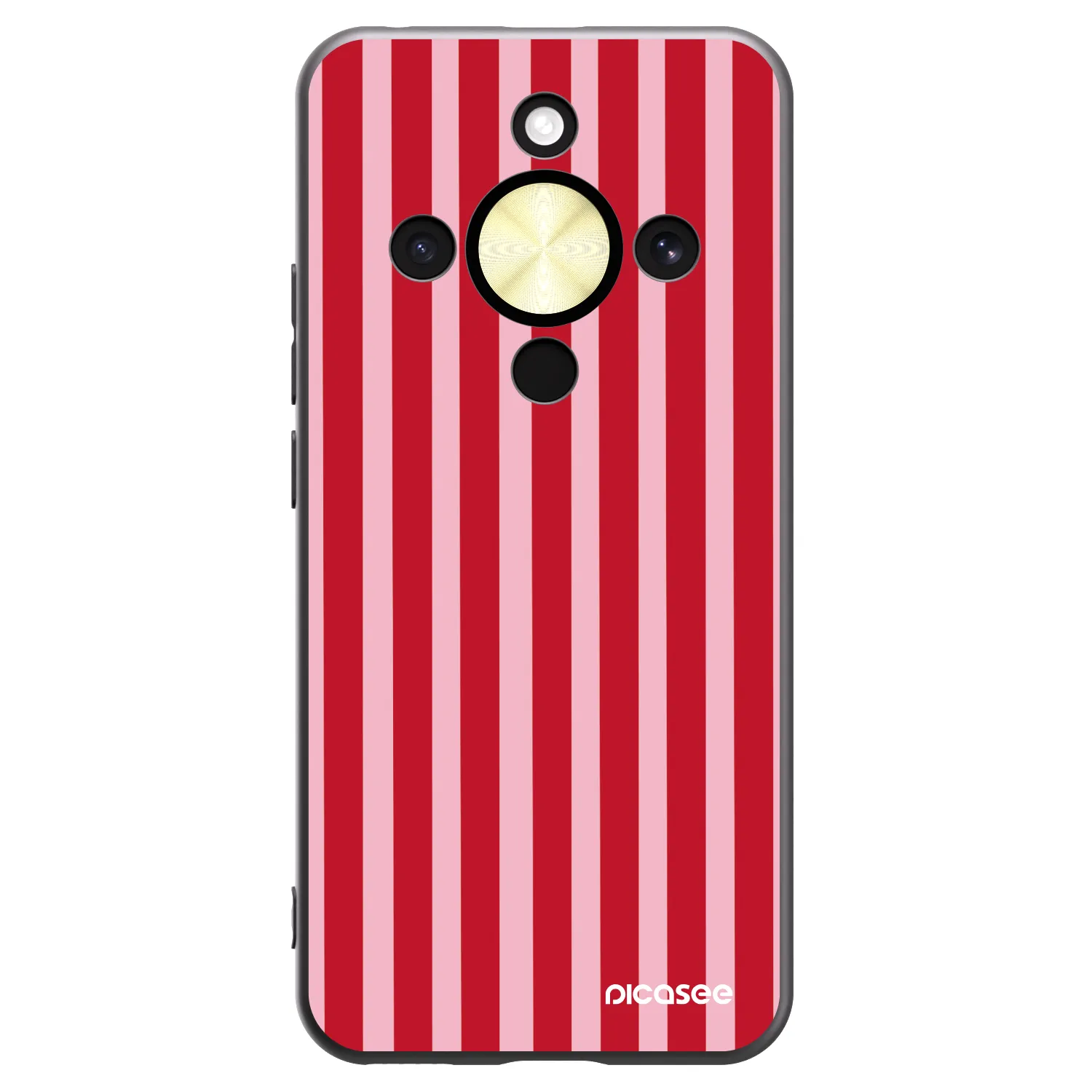 Picasee silikonowe czarne etui na Honor Magic8 Lite 5G - Lines red