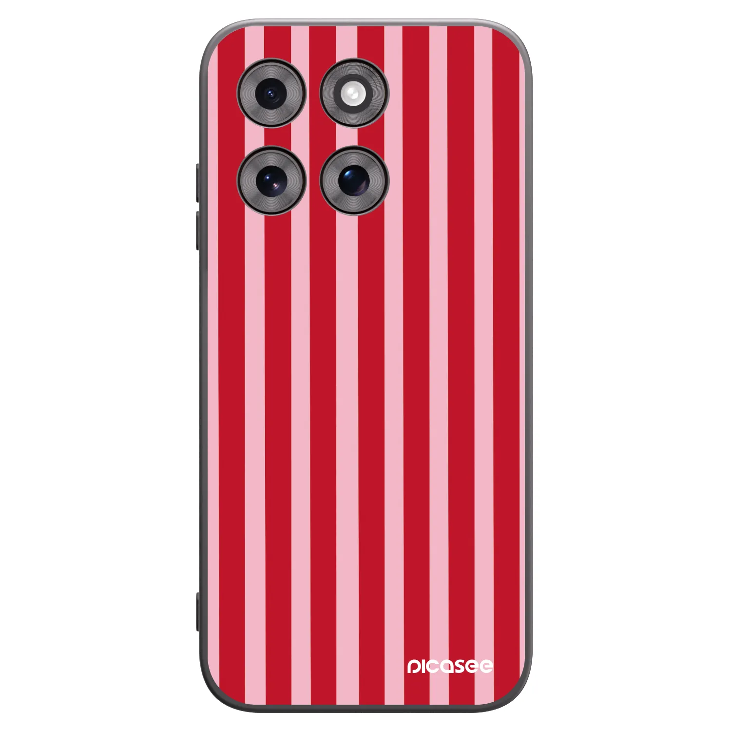 Picasee silikonowe czarne etui na Motorola Moto G77 - Lines red