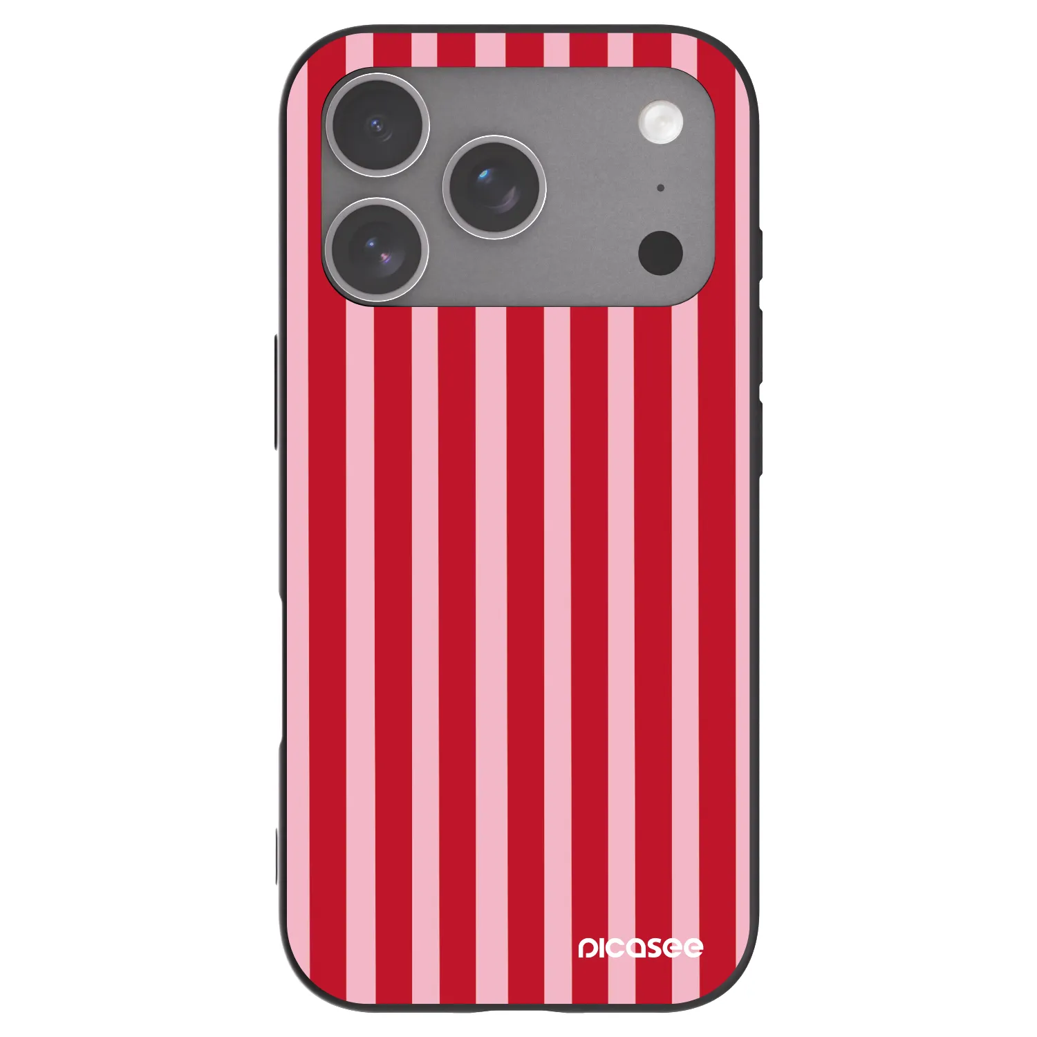 Picasee silikonowe czarne etui na Apple iPhone 18 Pro - Lines red