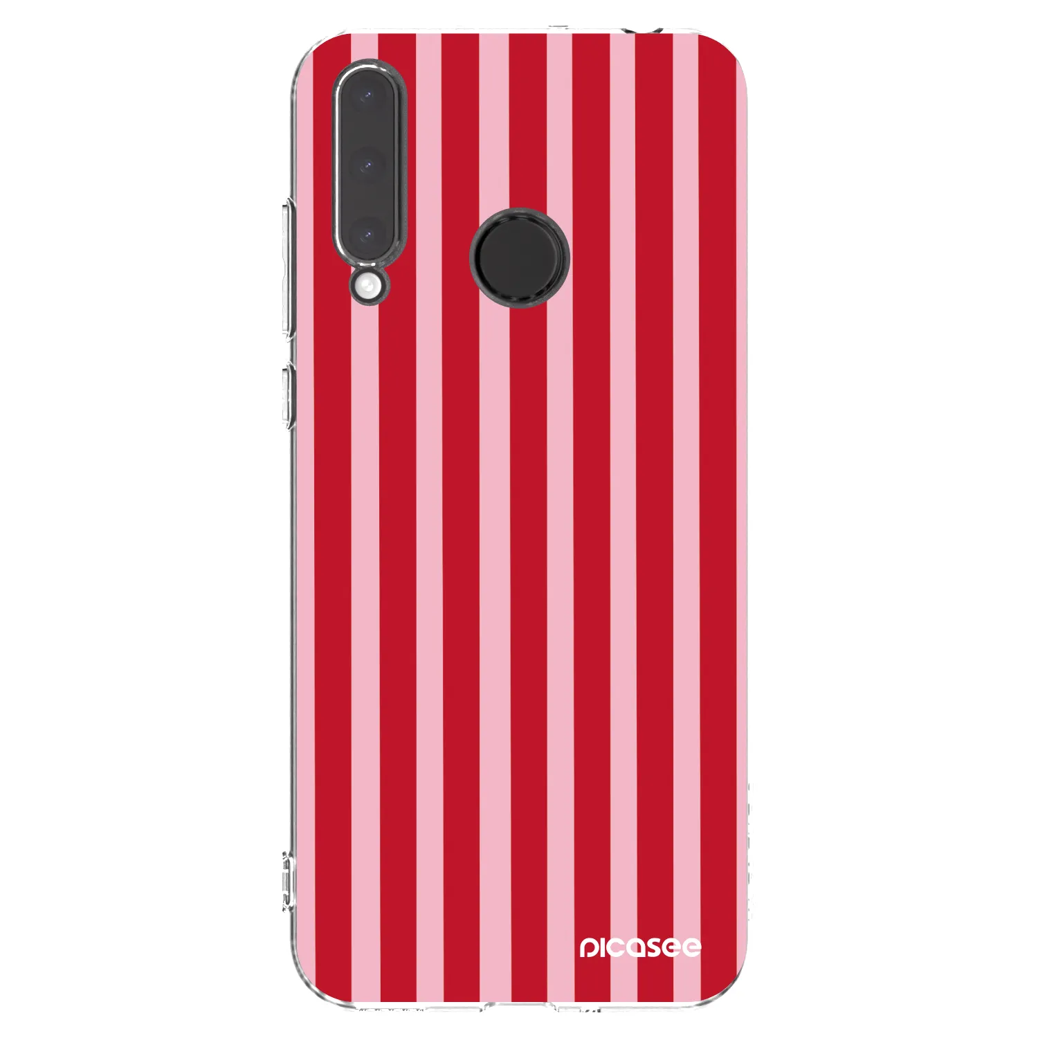 Picasee silikonowe przeźroczyste etui na Honor 20 Lite - Lines red