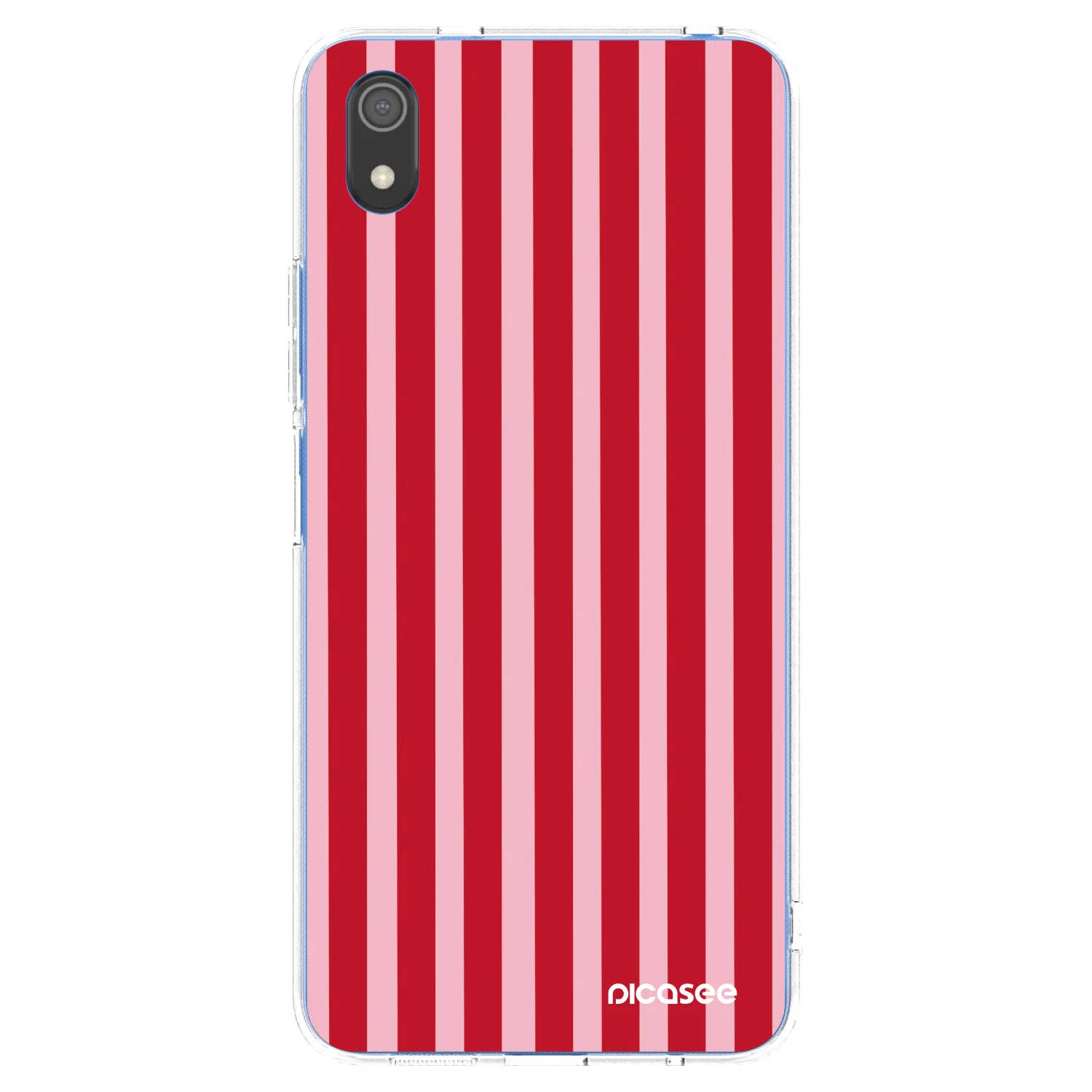 Picasee silikonowe przeźroczyste etui na Xiaomi Redmi 7A - Lines red