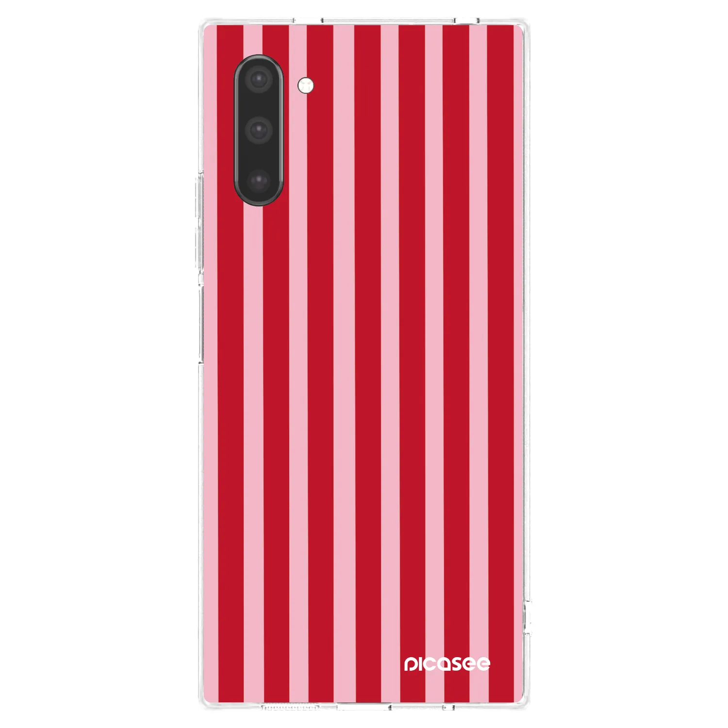 Picasee silikonowe przeźroczyste etui na Samsung Galaxy Note 10 N970F - Lines red