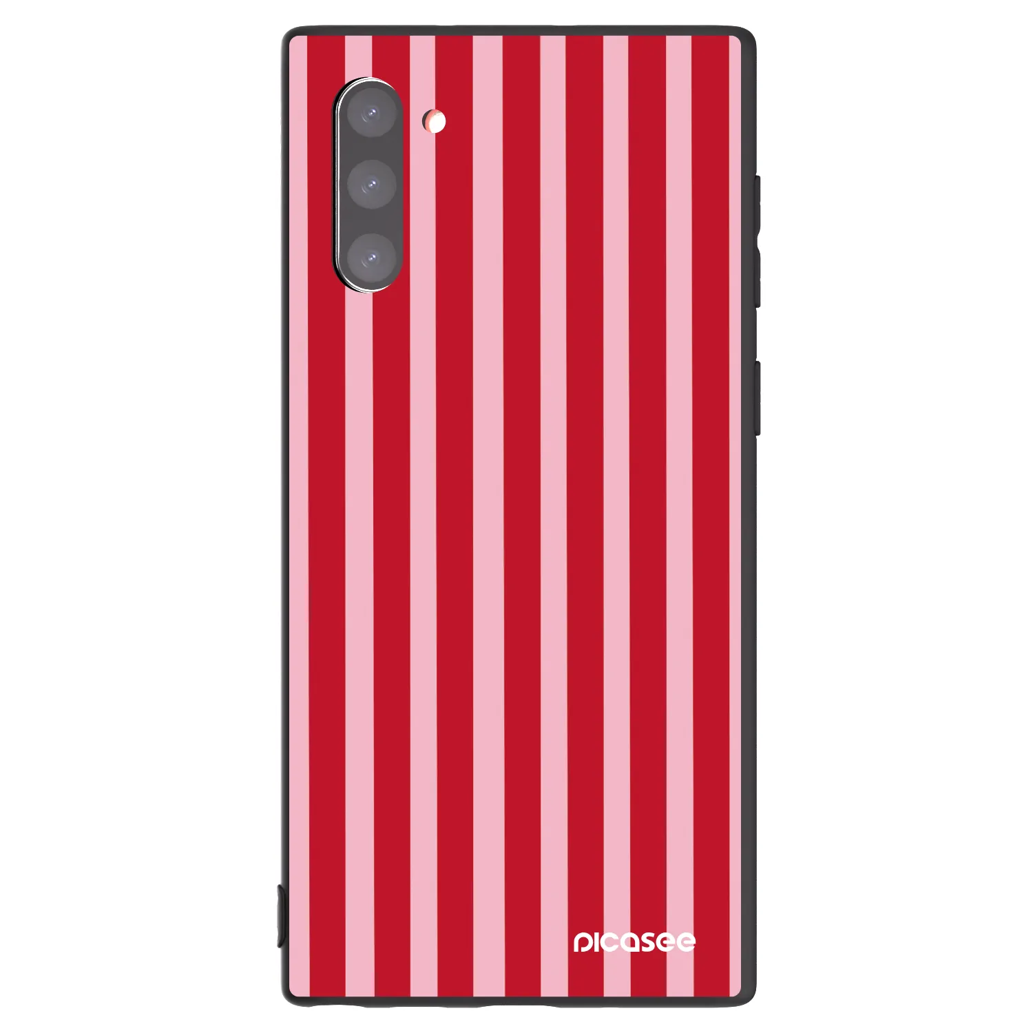 Picasee silikonowe czarne etui na Samsung Galaxy Note 10 N970F - Lines red