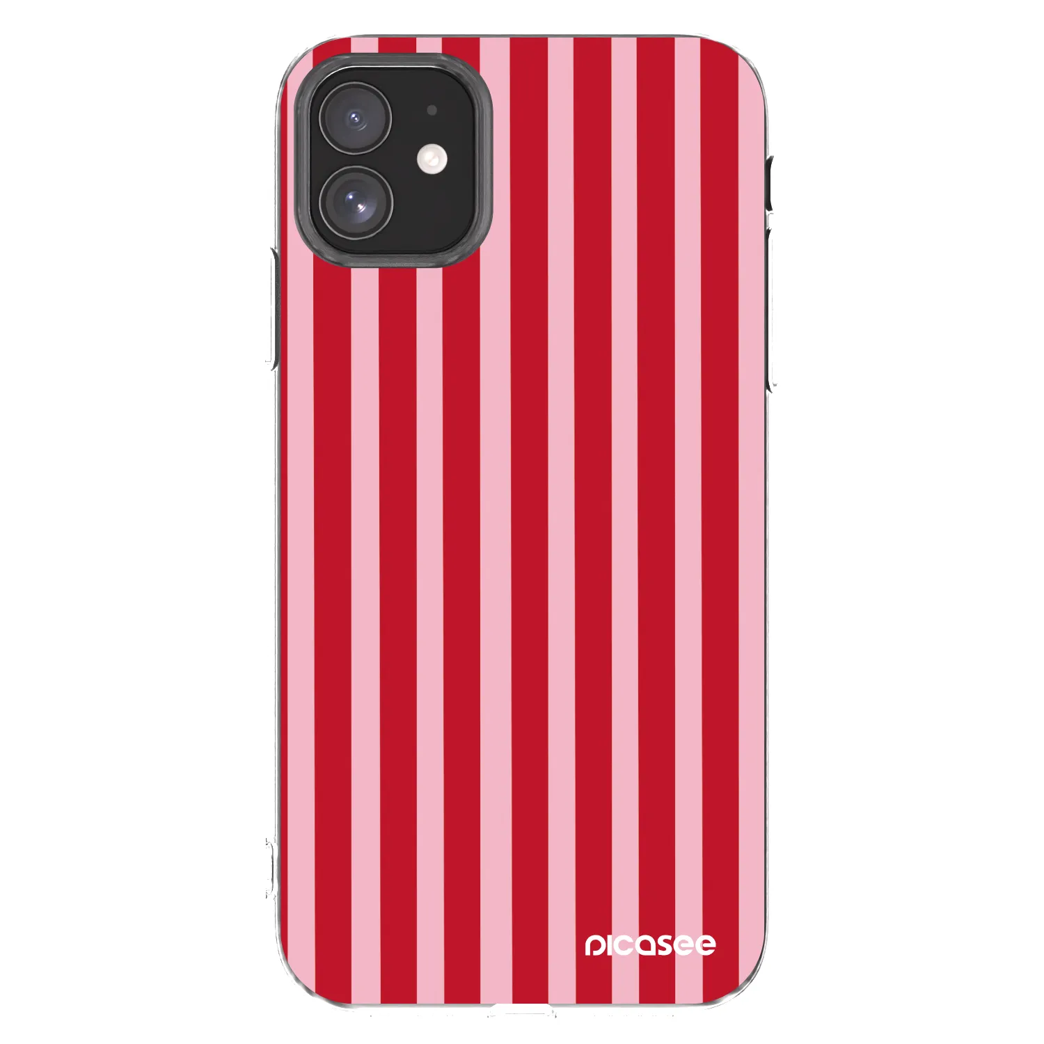 Picasee silikonowe przeźroczyste etui na Apple iPhone 11 - Lines red